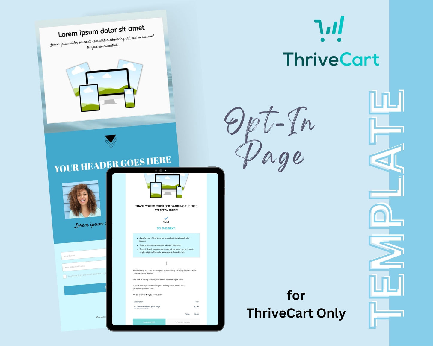 Ocean ThriveCart Opt-In Page Template