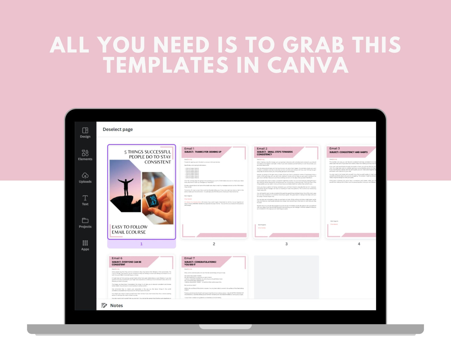 Editable 5 Things Successful People Do to Stay Consistent Emails | Email eCourse Template