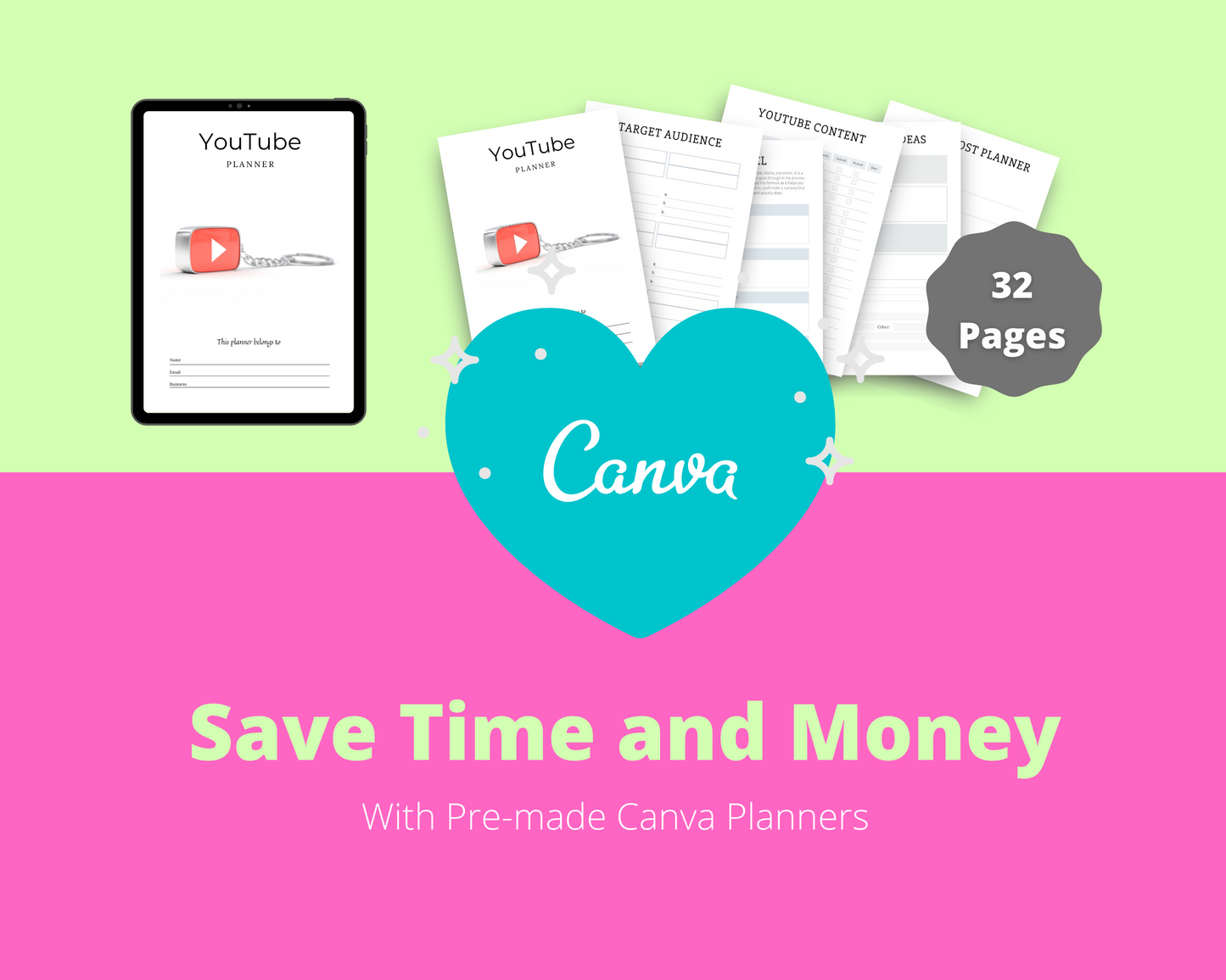 BUNDLE of 7 Social Media Planners in Canva | Customizable | Editable Canva Templates | Commercial Use | Social Media Templates