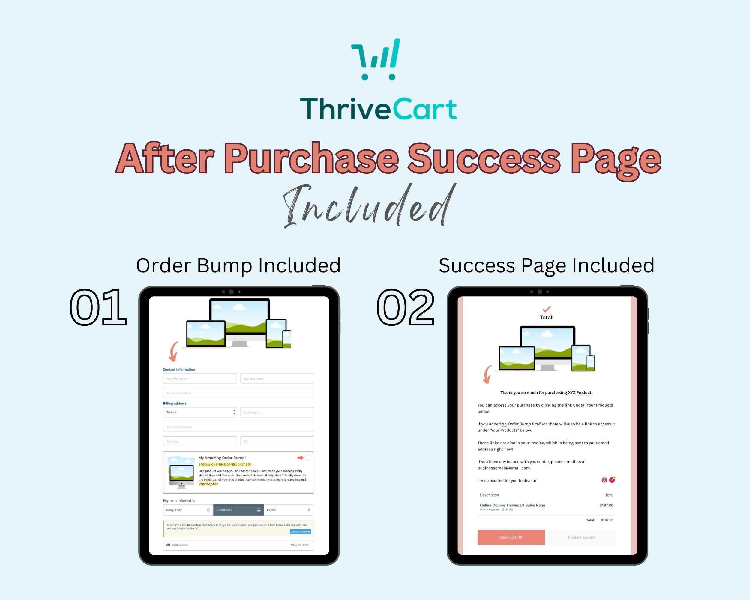 Online Course Sales Page Template in ThriveCart