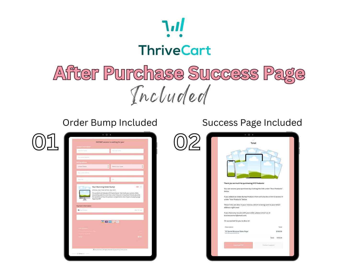 Spring Blossom Sales Page Template in ThriveCart