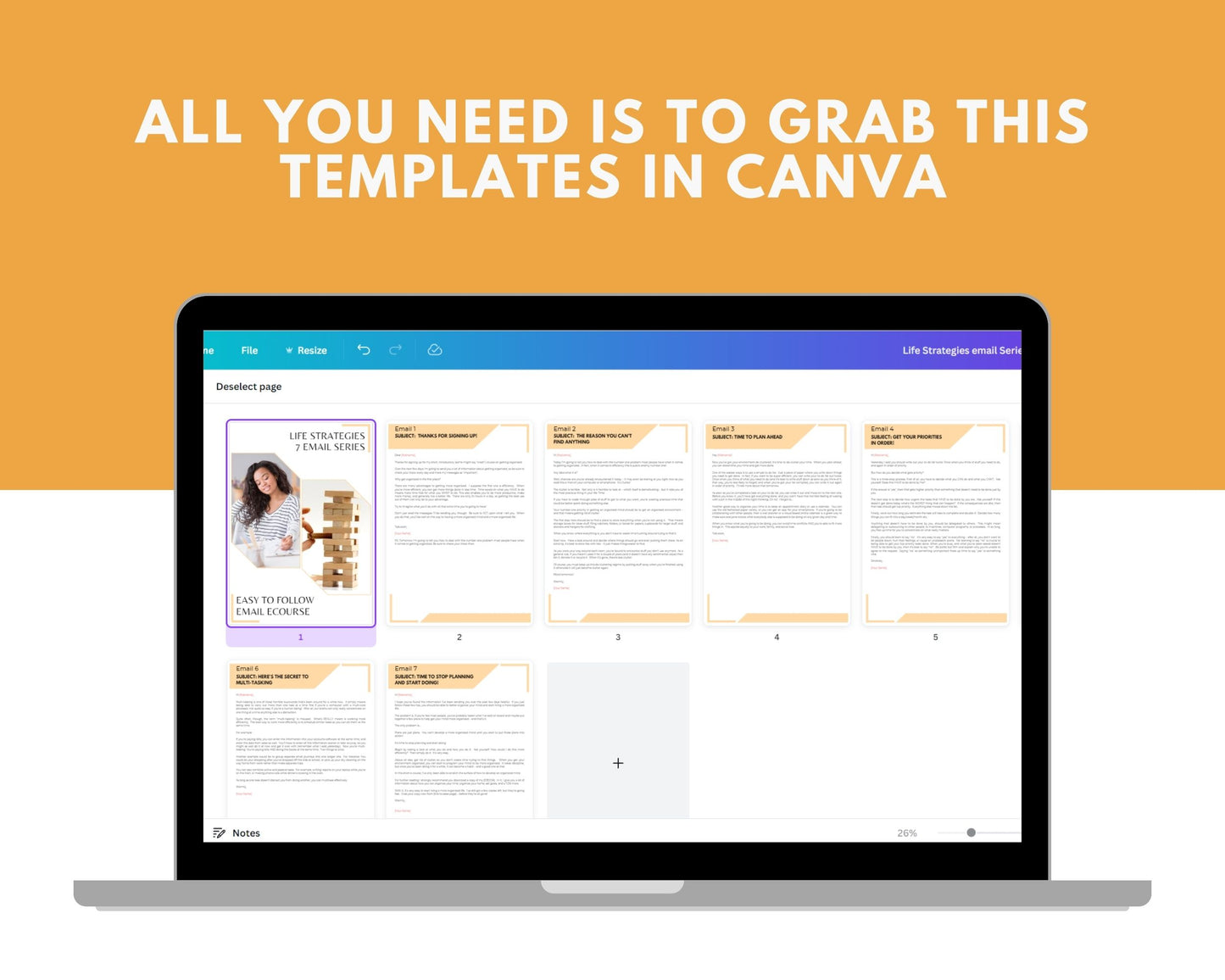 Life Strategies Emails | Email eCourse Template | Newsletter Template