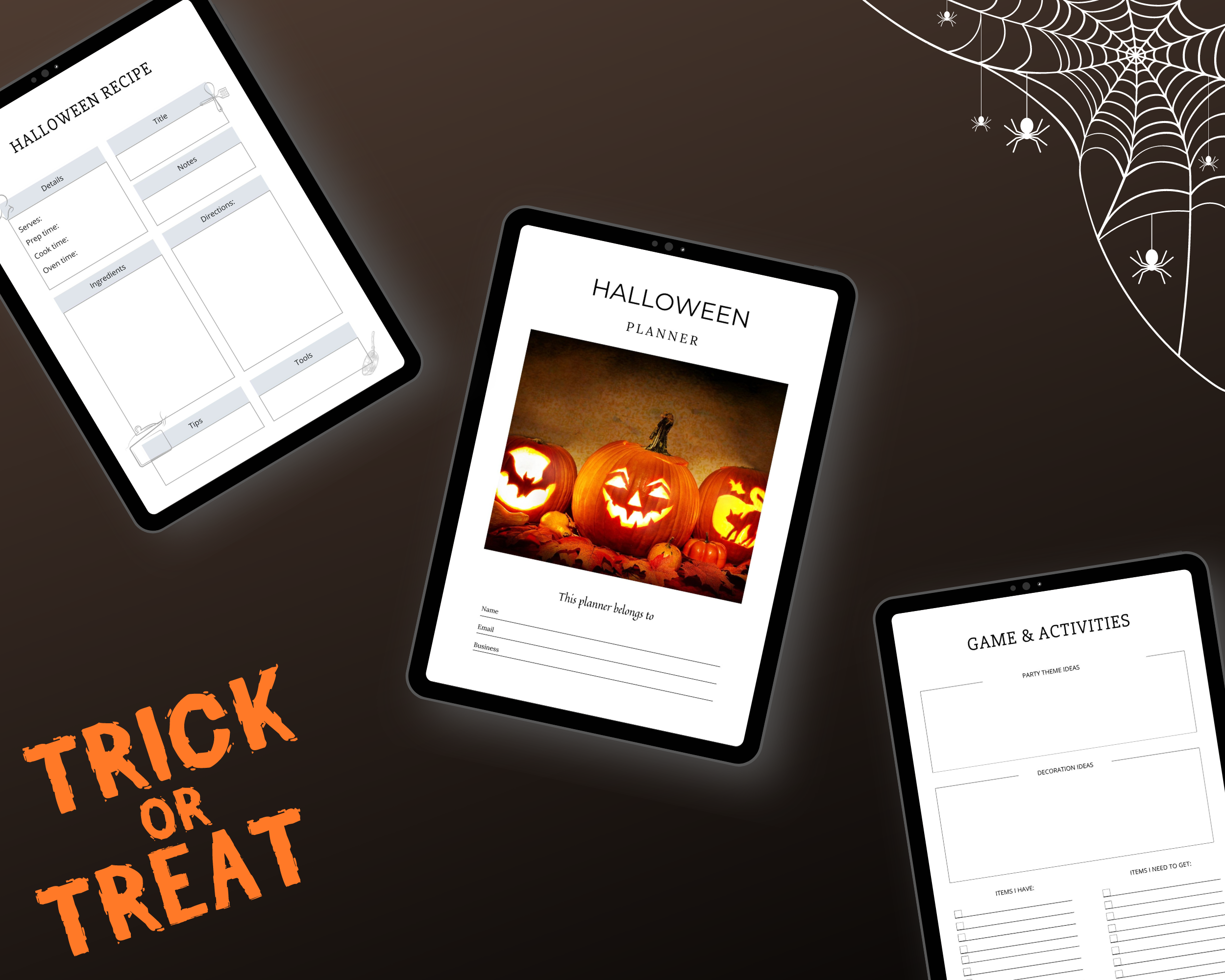 Editable Halloween Planner in Canva | Canva Template Pack | Halloween Party Planner Canva | Commercial Use