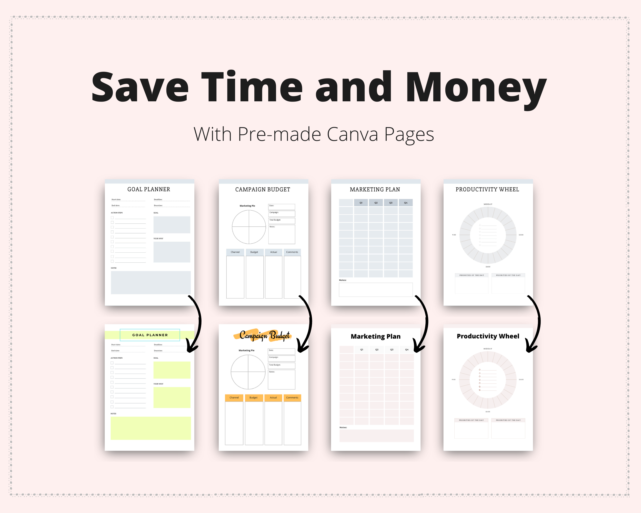 Editable Small Business Planner Templates in Canva