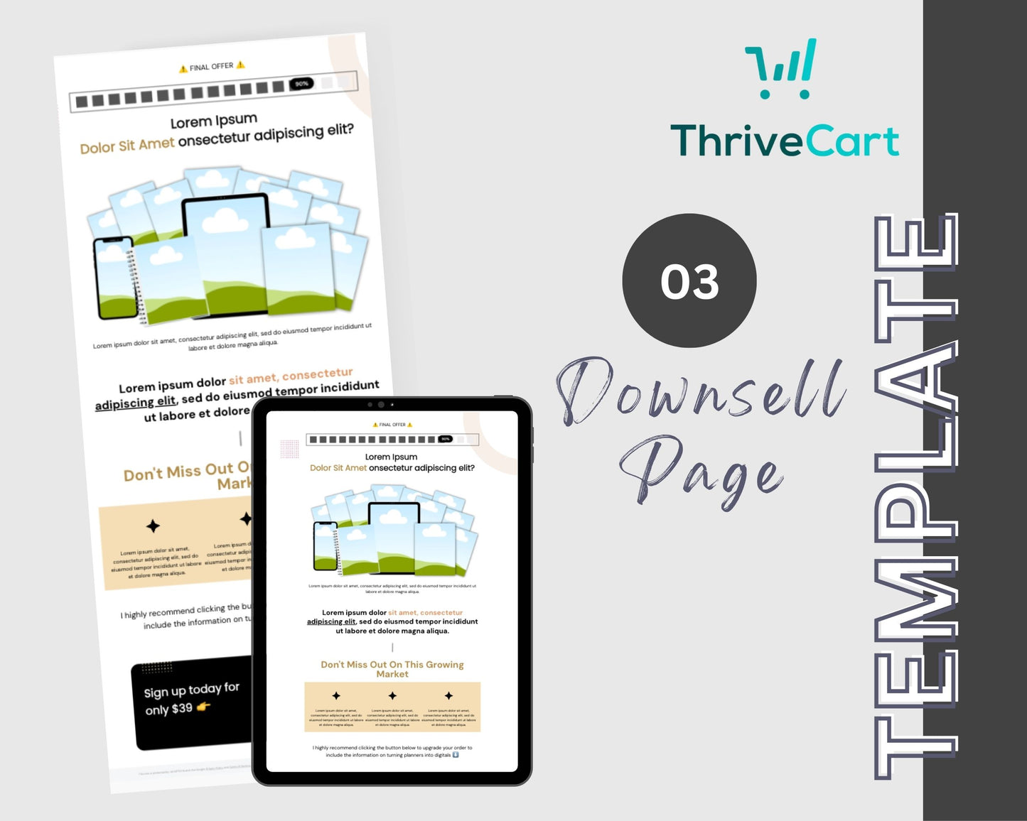 Elegant Enhanced ThriveCart 4-Page Sales Funnel Template