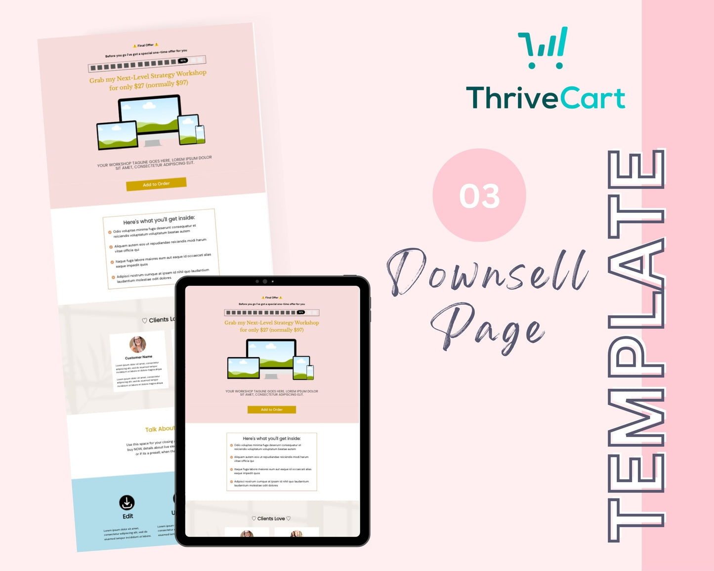 Tarot Enhanced ThriveCart 4-Page Sales Funnel Template