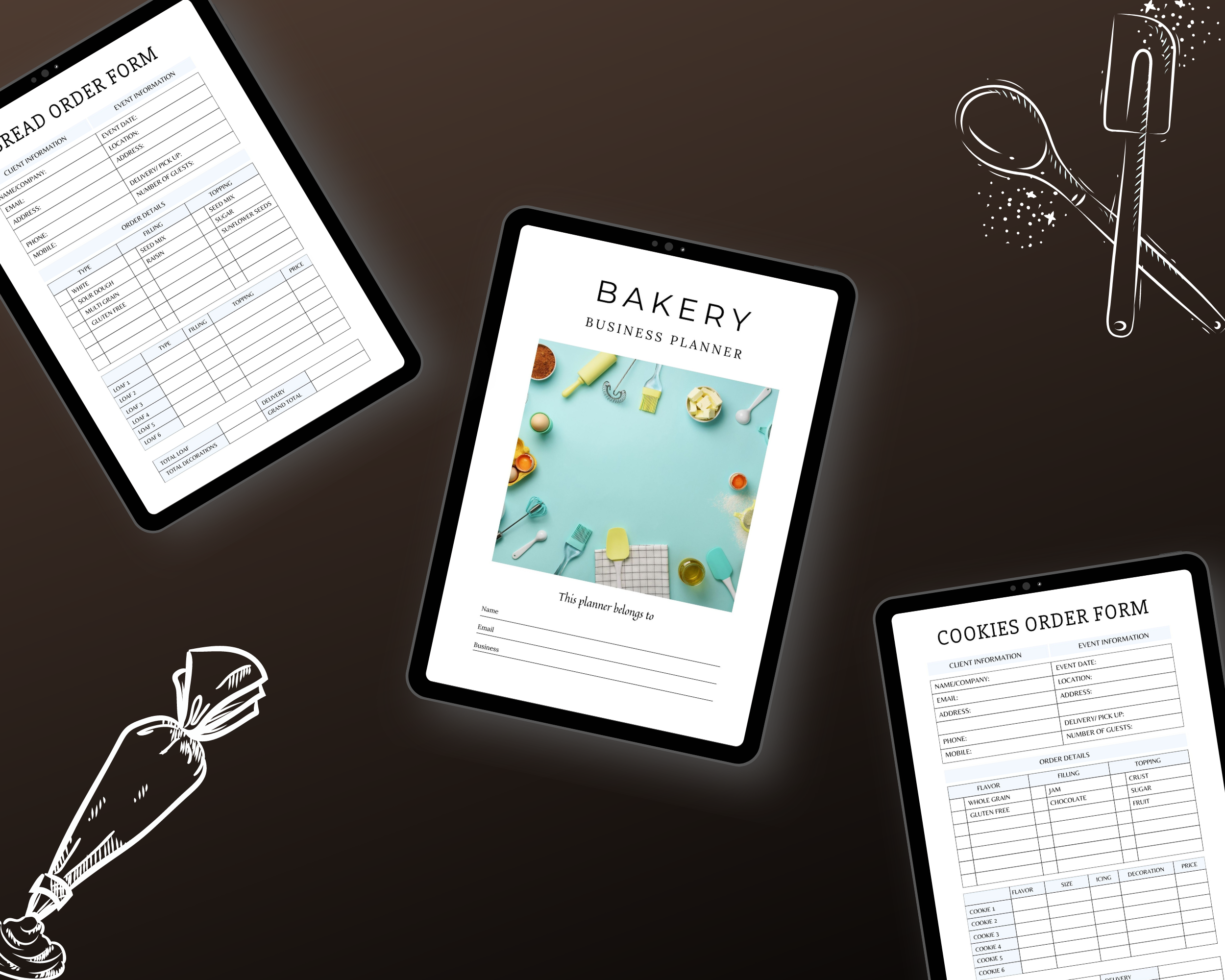 Editable Bakery Planner Templates in Canva | Commercial Use