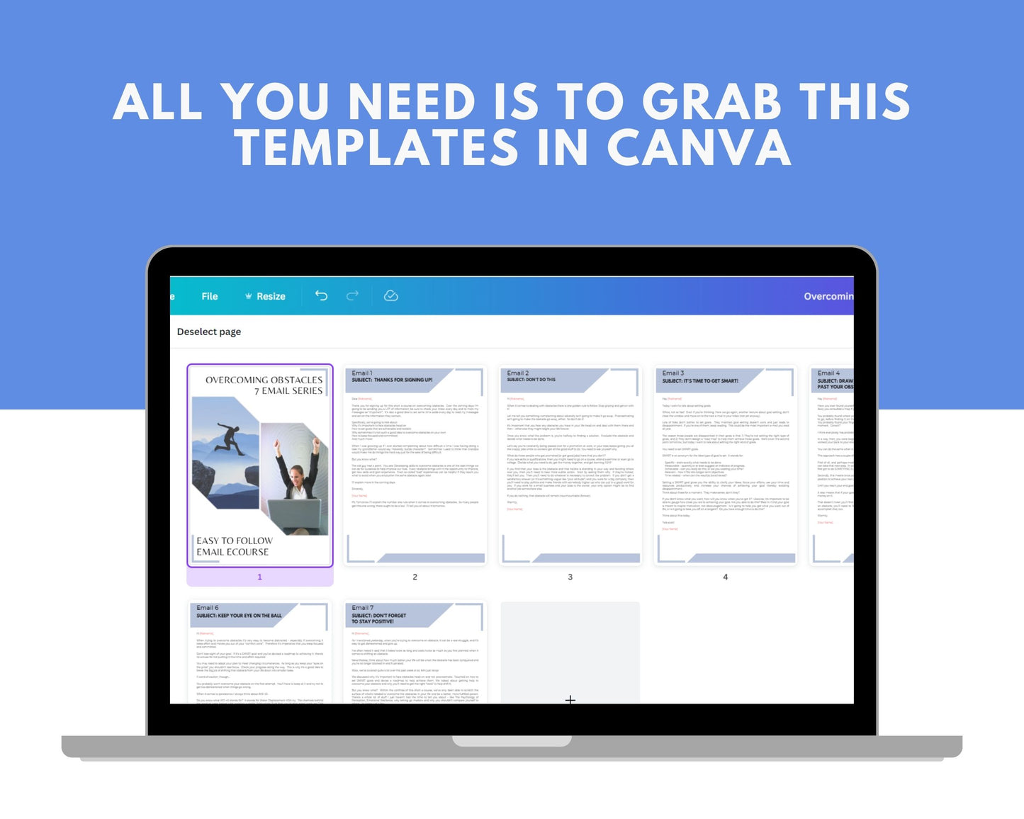 Editable Overcoming Obstacles Email | Rebrandable Done-for-You eCourse