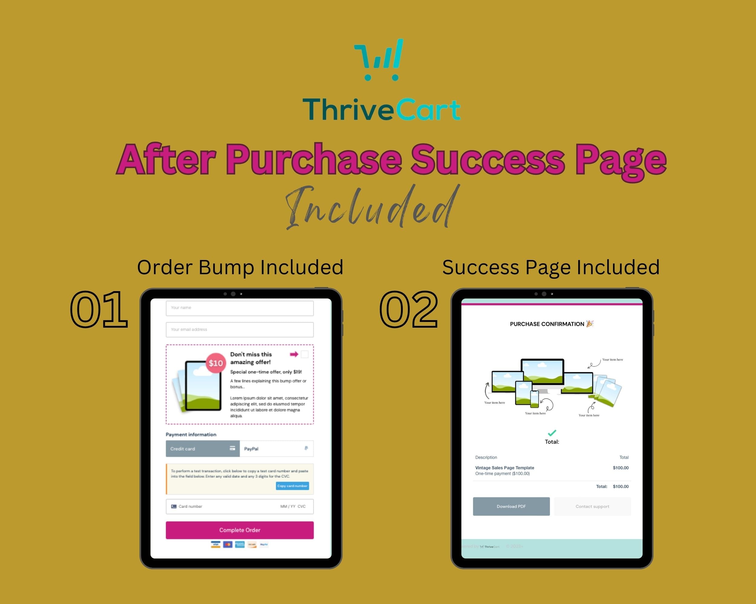 Vintage Sales Page Template in ThriveCart