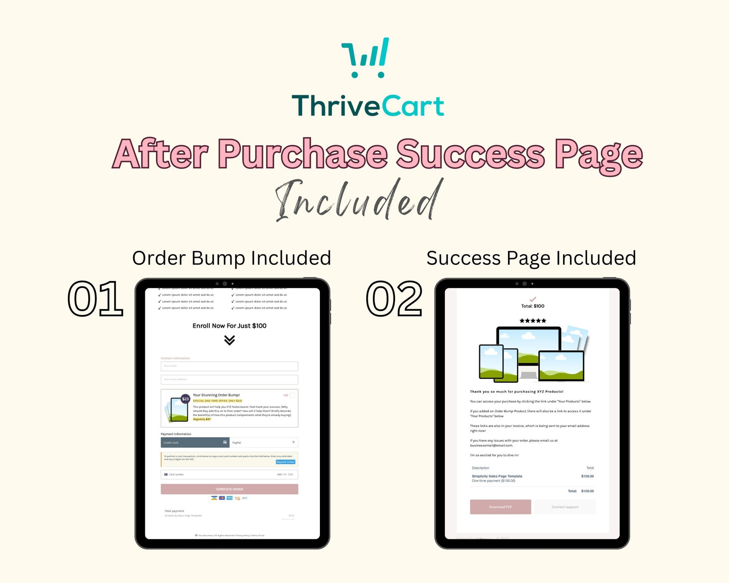 Simplicity Sales Page Template in ThriveCart