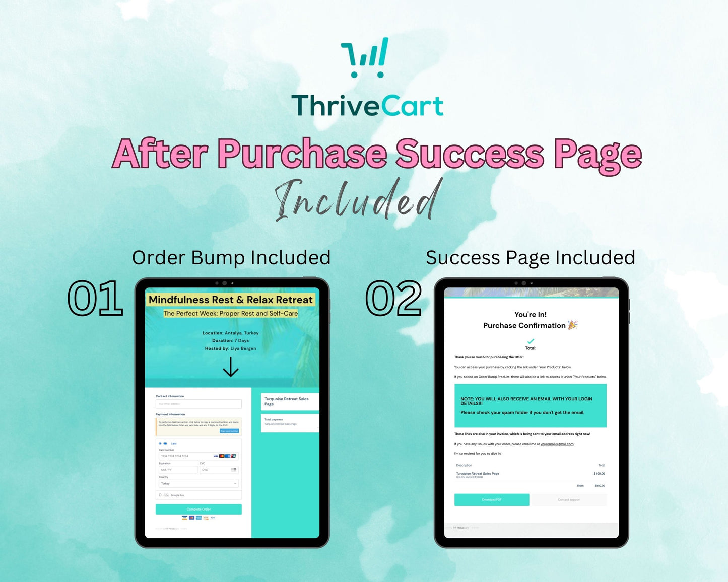 Retreat Sales Page Template in ThriveCart