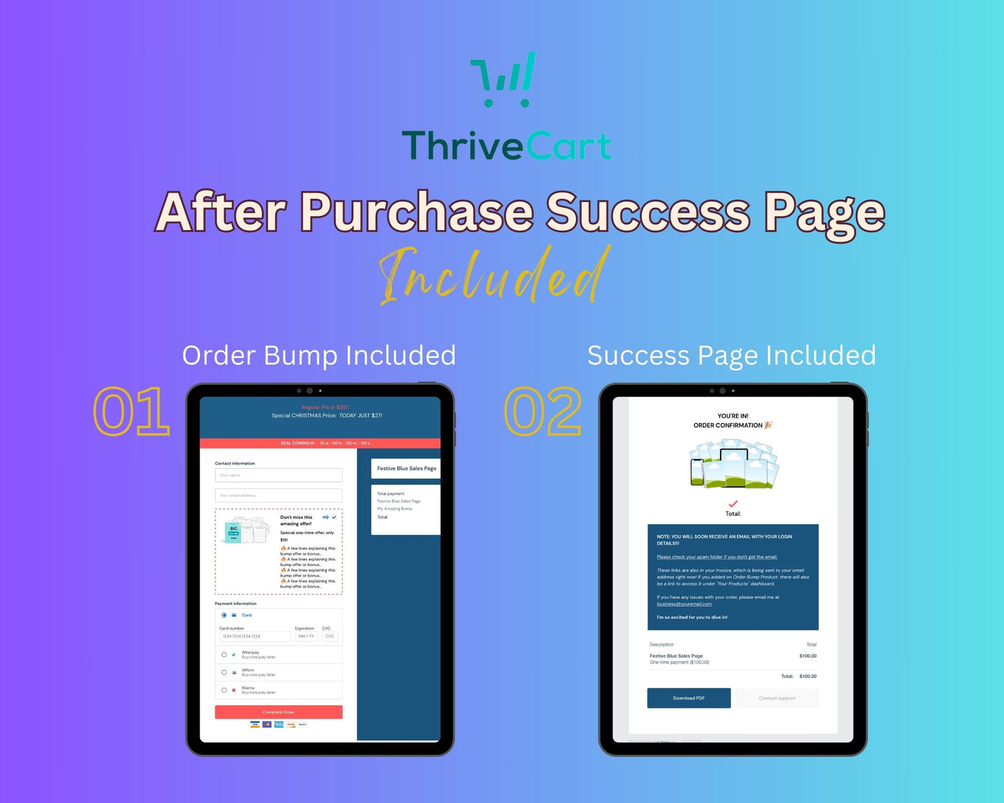Animated New Year Sales Page Template in ThriveCart
