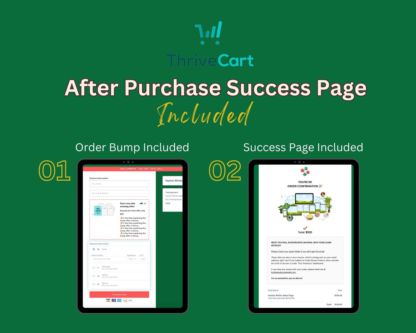 Animated Christmas Sales Page Template in ThriveCart