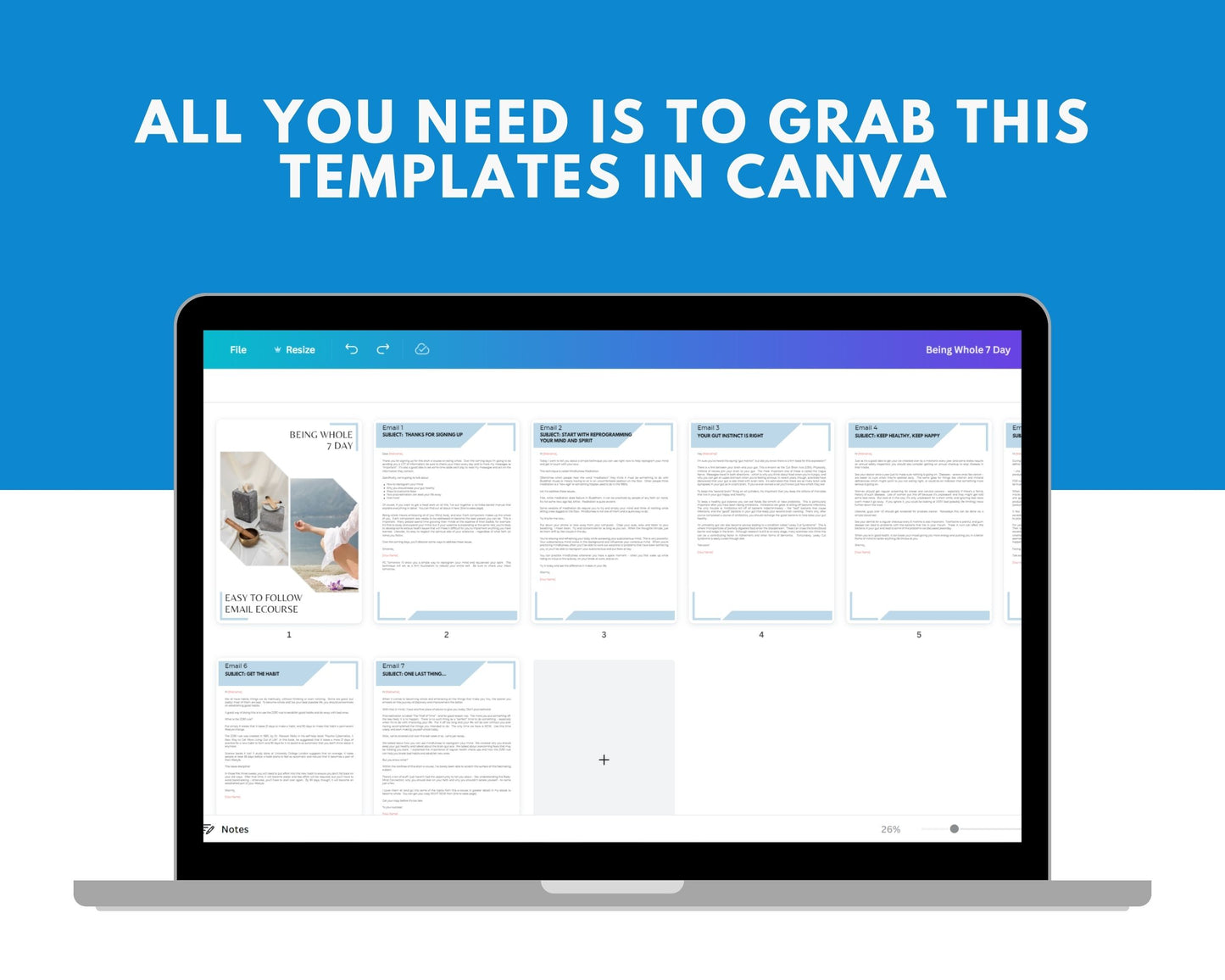 Being Whole 7 Day Emails | Done-for-You eCourse | Rebrandable Newsletter