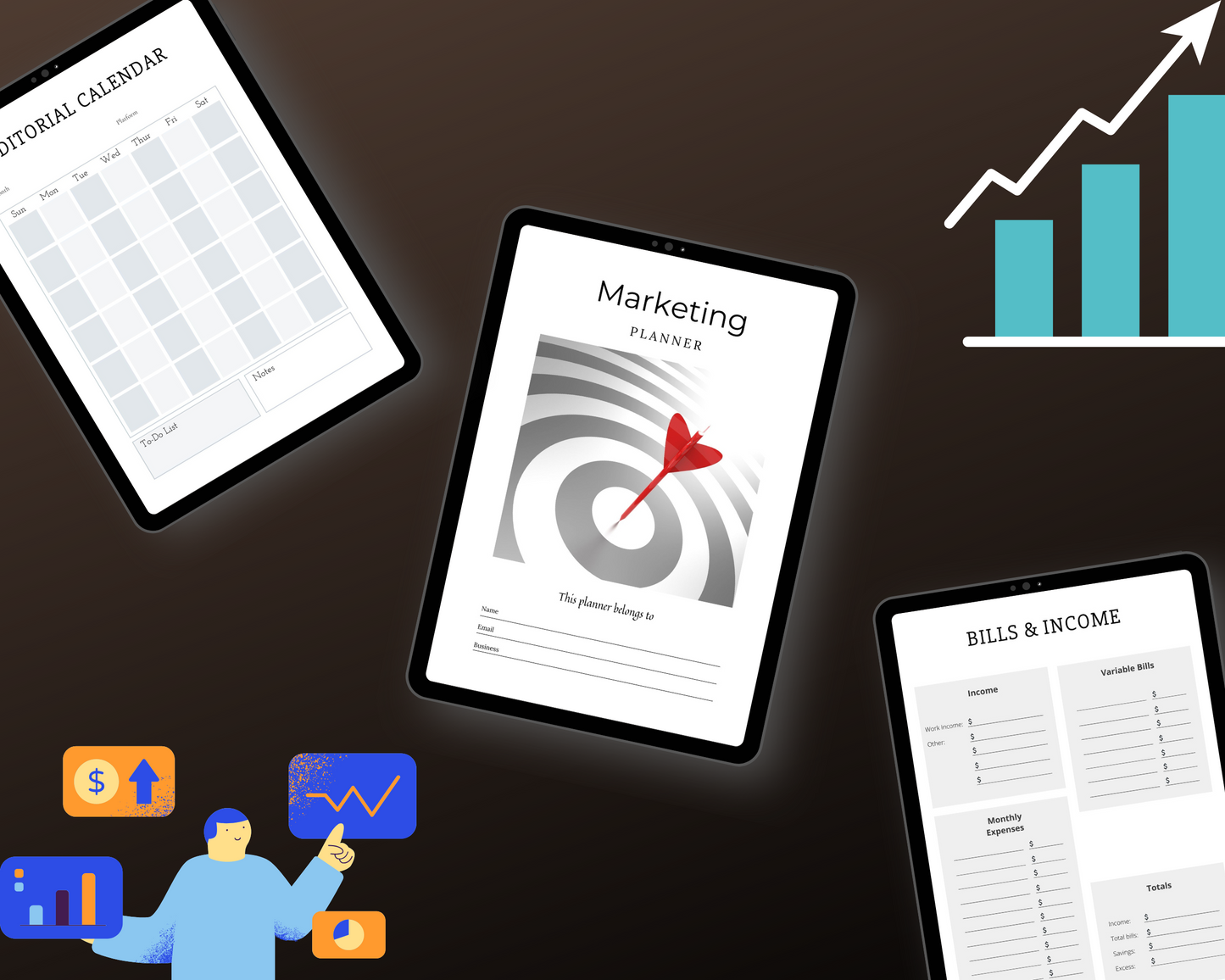 Editable Marketing Planner Templates in Canva | Commercial Use