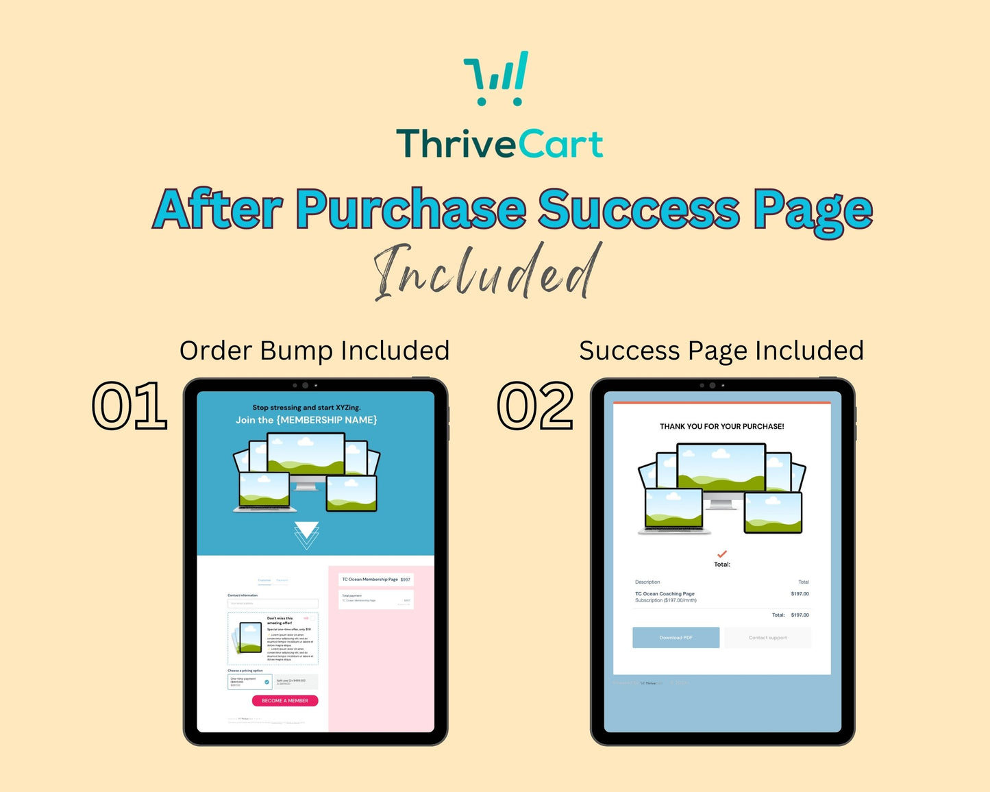 Ocean Membership Sales Page Template in Thrivecart