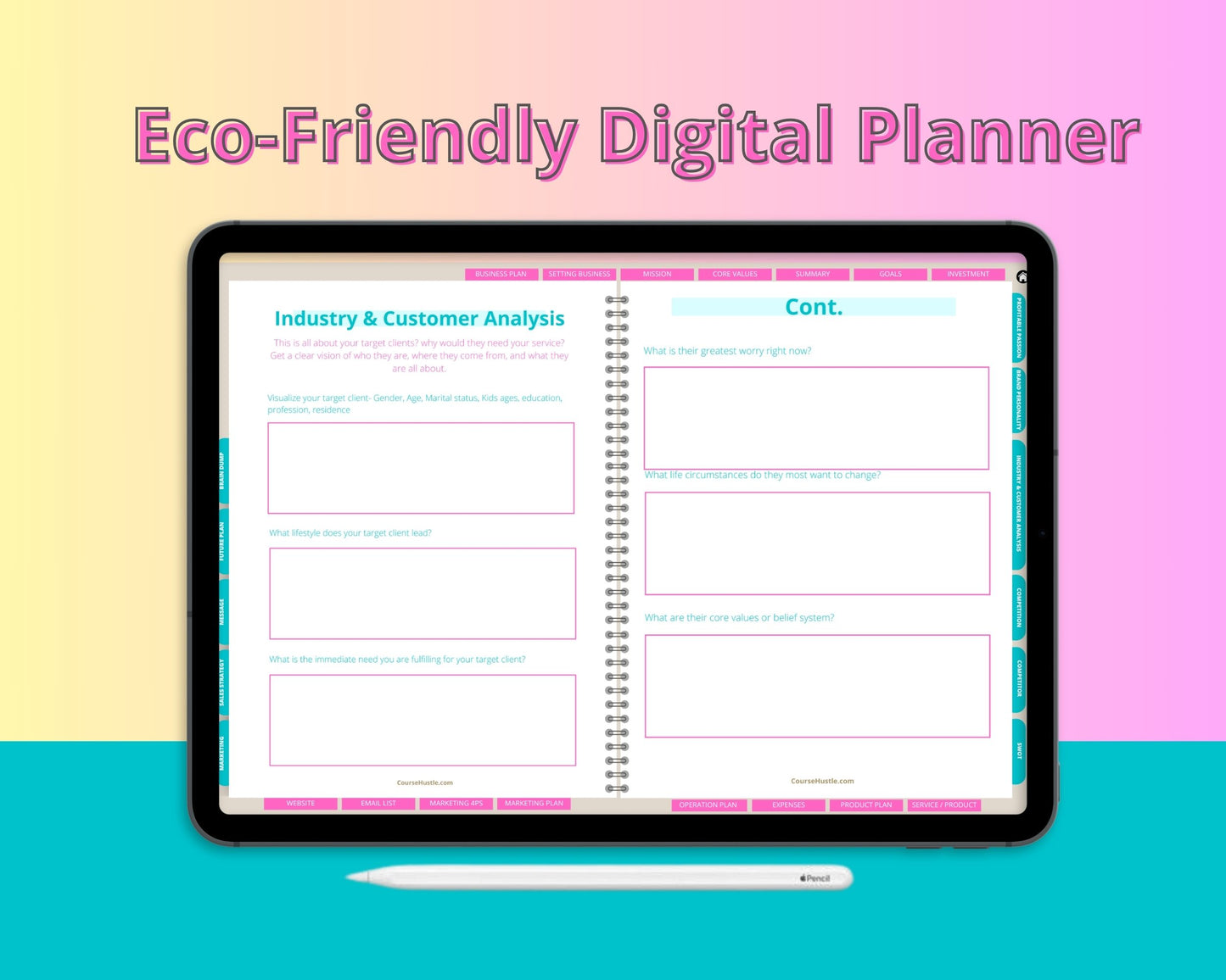 Business Plan Digital Workbook | Hyperlinked PDF | Suitable with Goodness & Notability