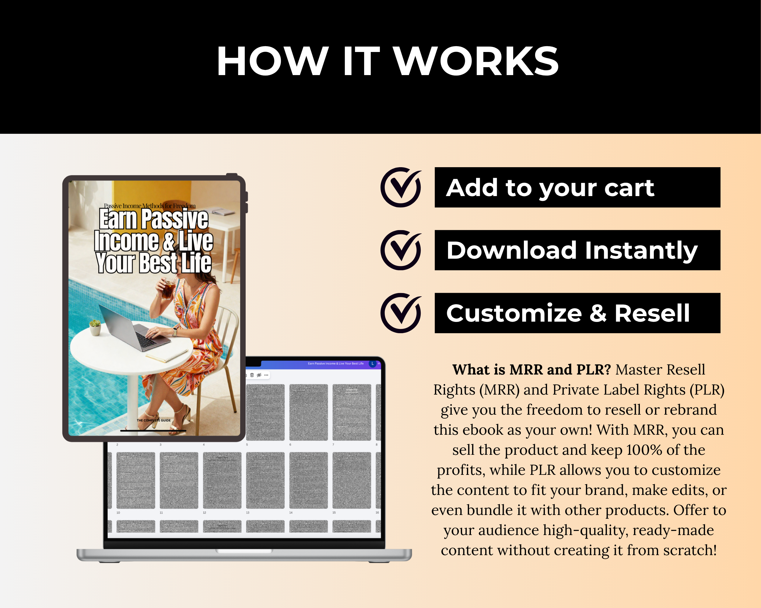 Earn Passive Income & Live Your Best Life Ebook in Canva