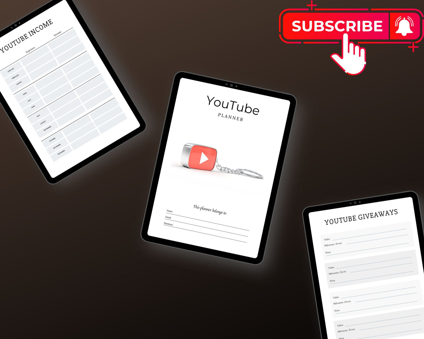 Editable YouTube Planner Templates in Canva | Commercial Use