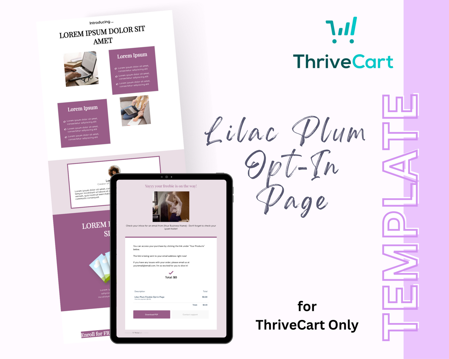 Lilac ThriveCart Opt-In Page Template
