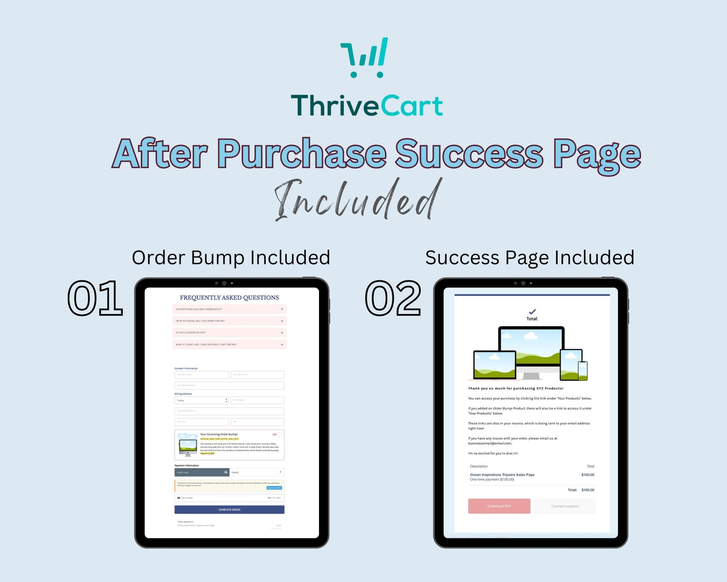 Ocean Inspirations Sales Page Template in ThriveCart
