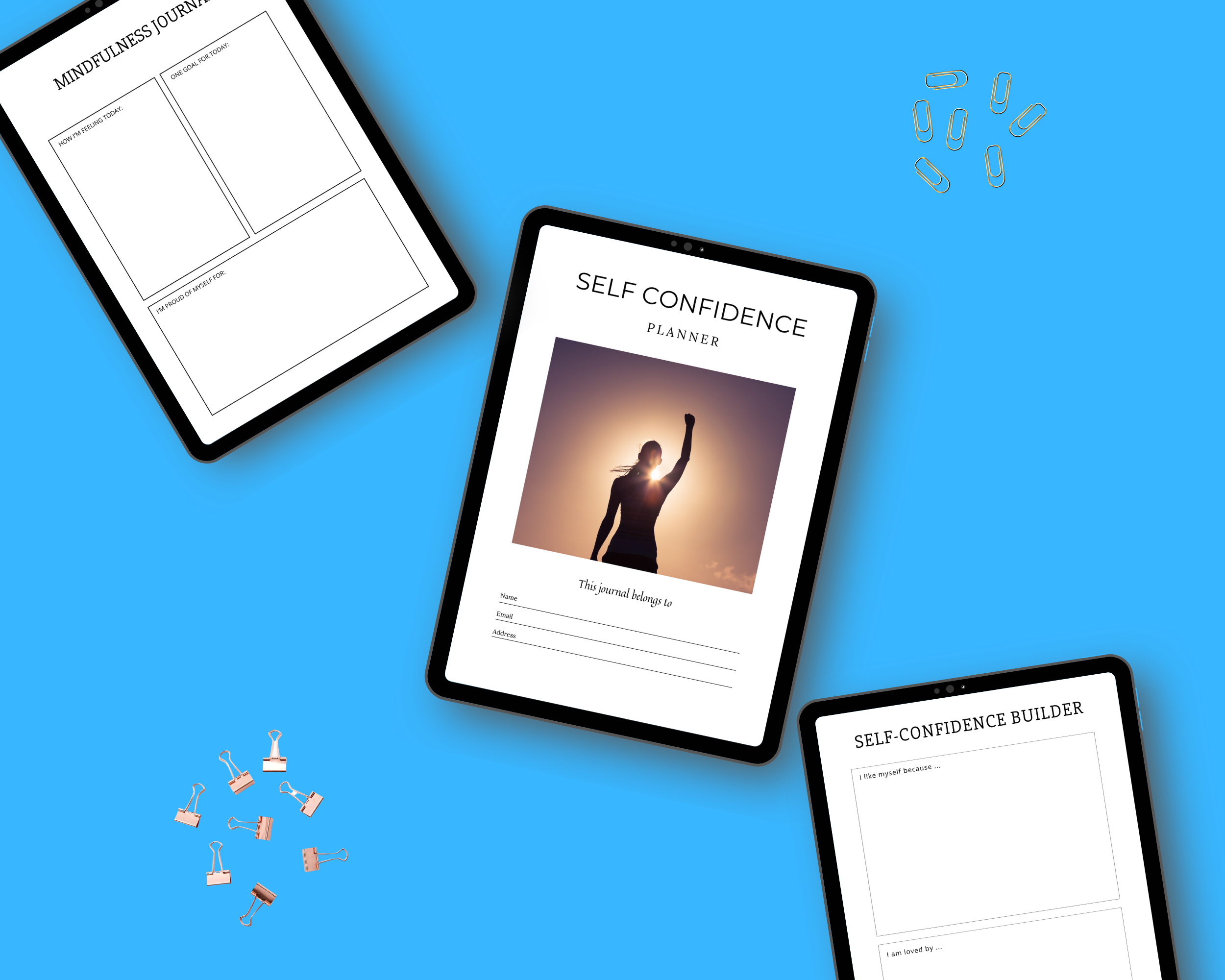 Editable Self Confidence Planner Templates in Canva | Commercial Use