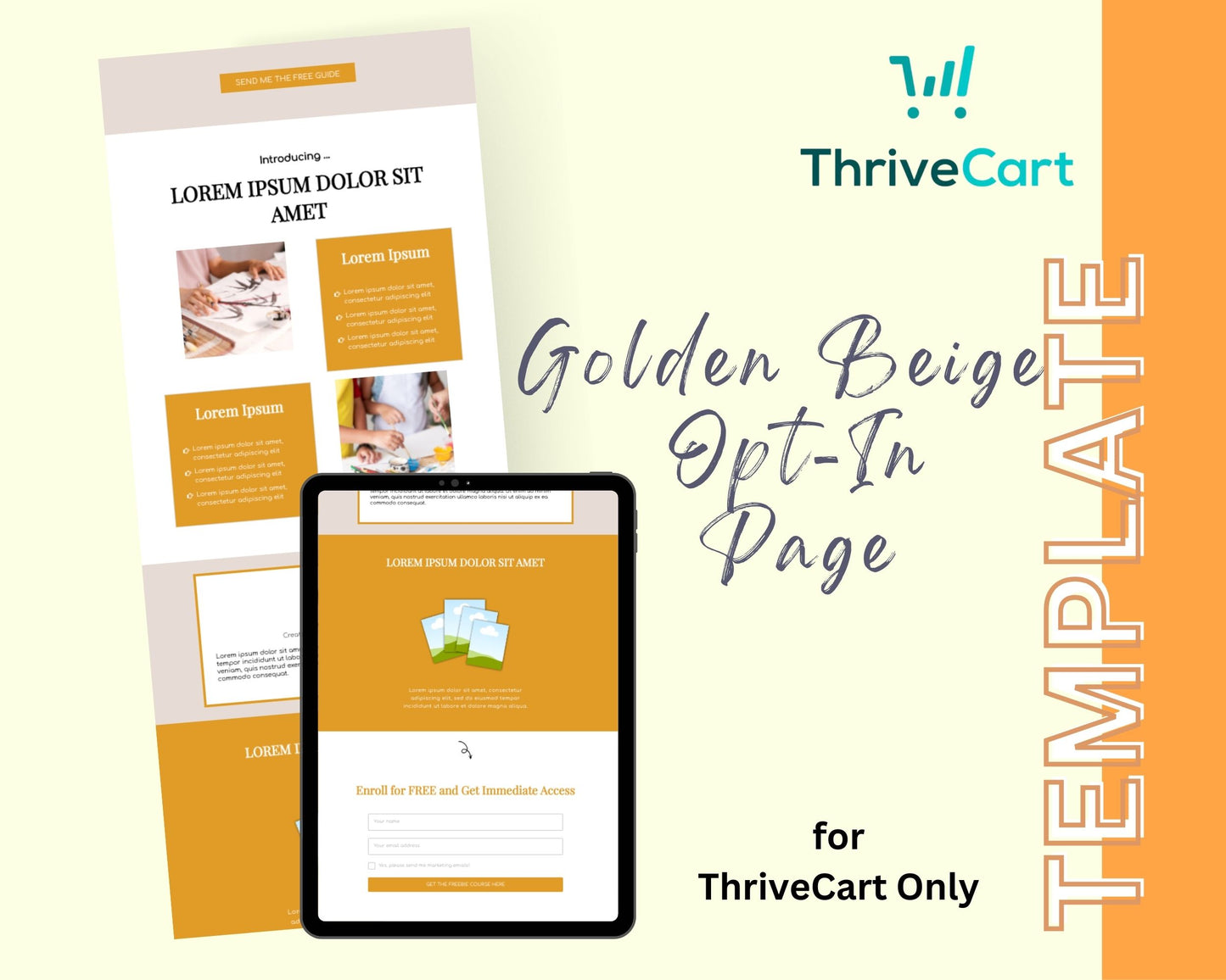 Golden Beige ThriveCart Opt-In Page Template