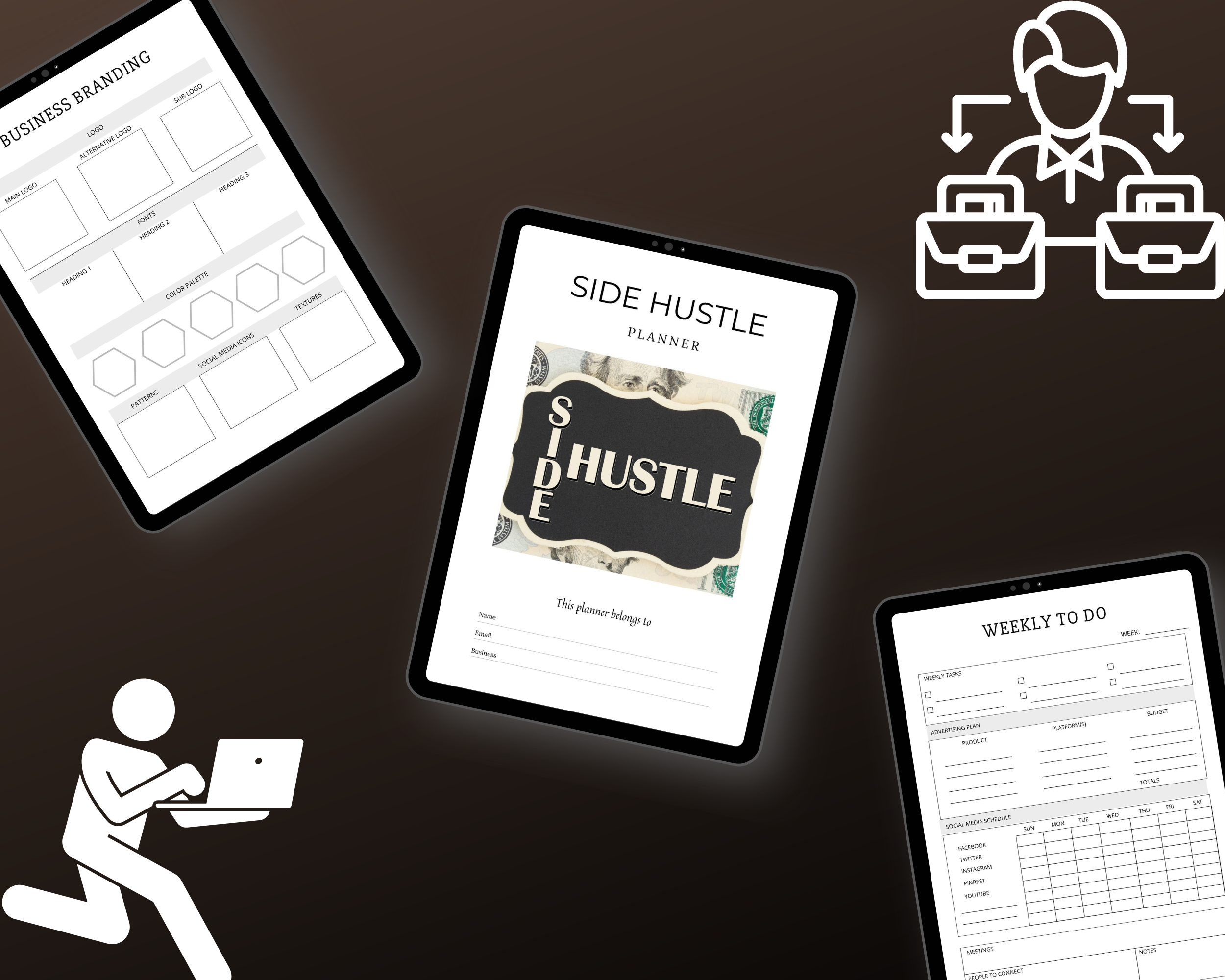 Editable Side Hustle Planner Template in Canva | Canva Template Pack | Side Hustle Template | Commercial Use