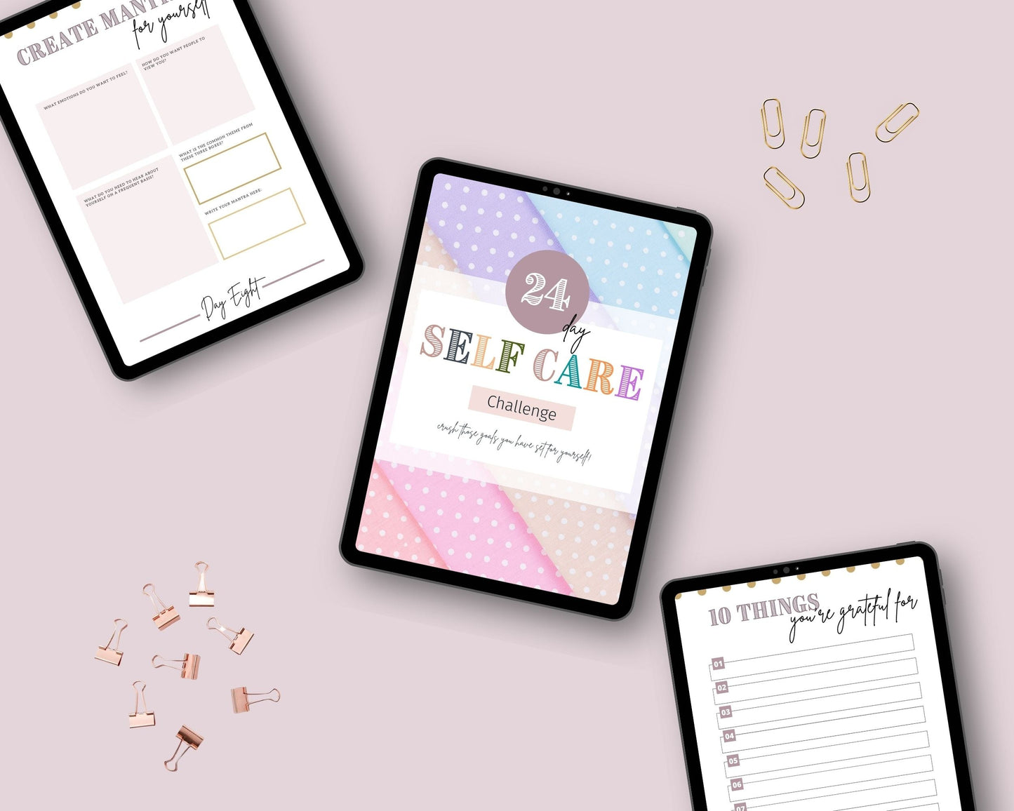24 Days Self Care Challenge | Editable Canva Template A4 Size