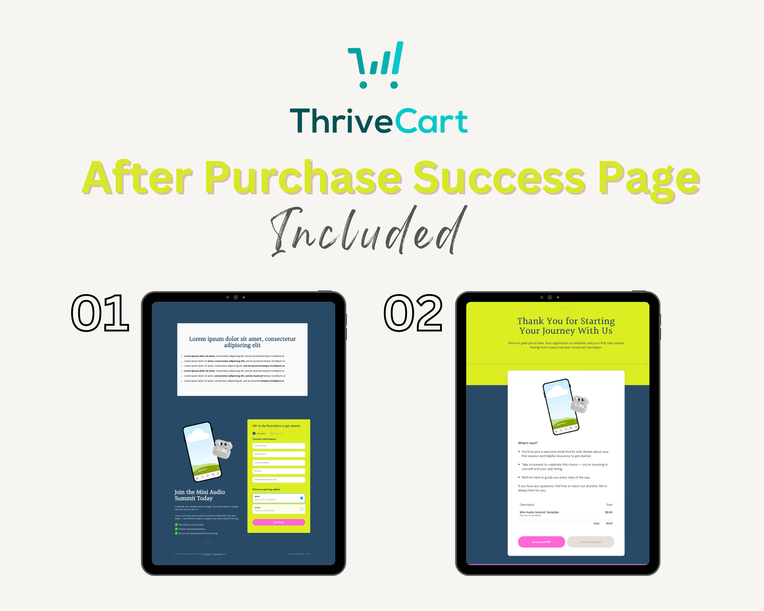 Audio Summit Sales Page Template in ThriveCart