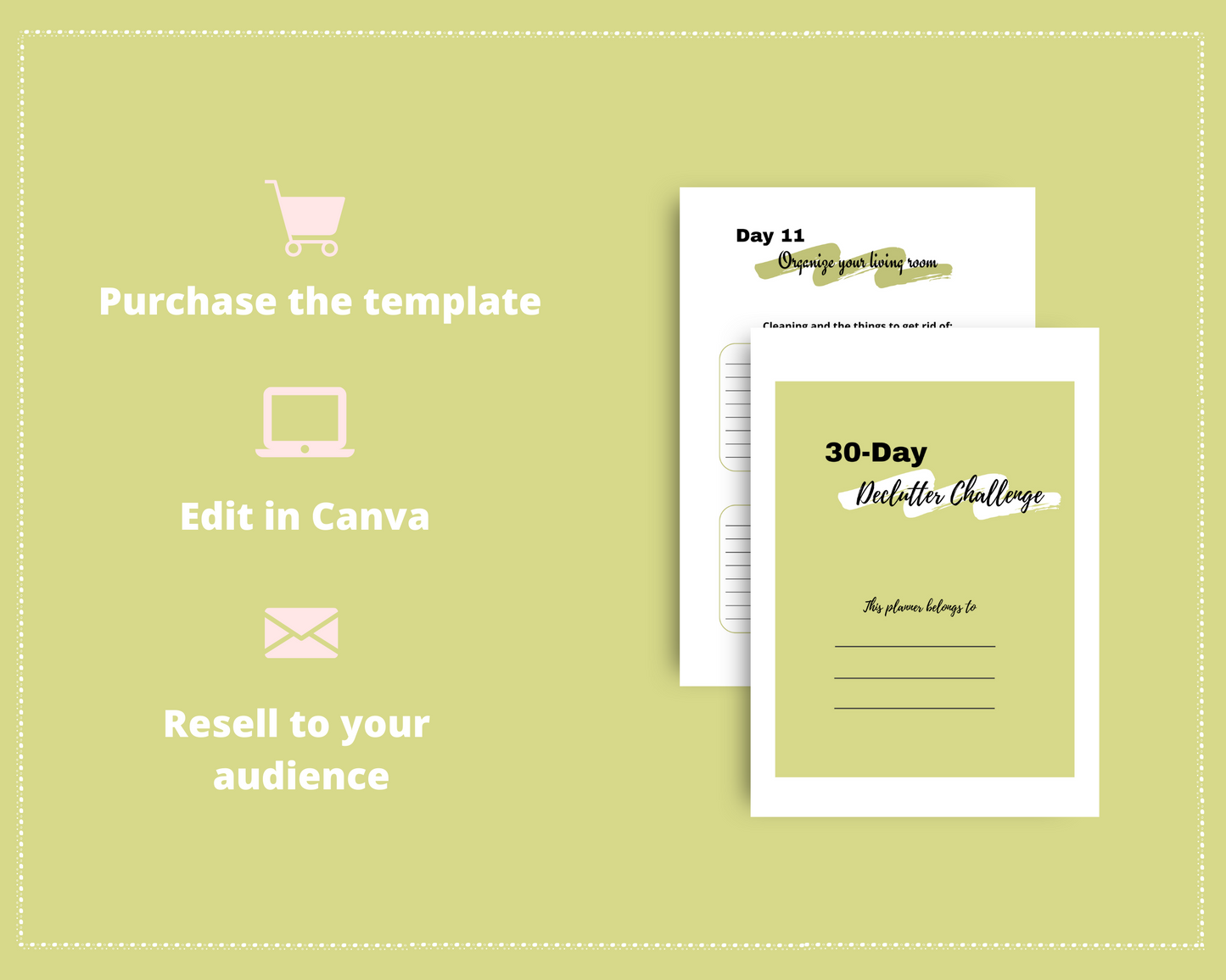 30-Day Declutter Challenge | Editable Canva Template A4 Size