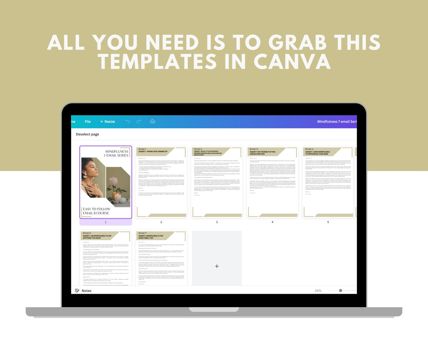 Mindfulness Emails | Done-for-You eCourse | Rebrandable Newsletter