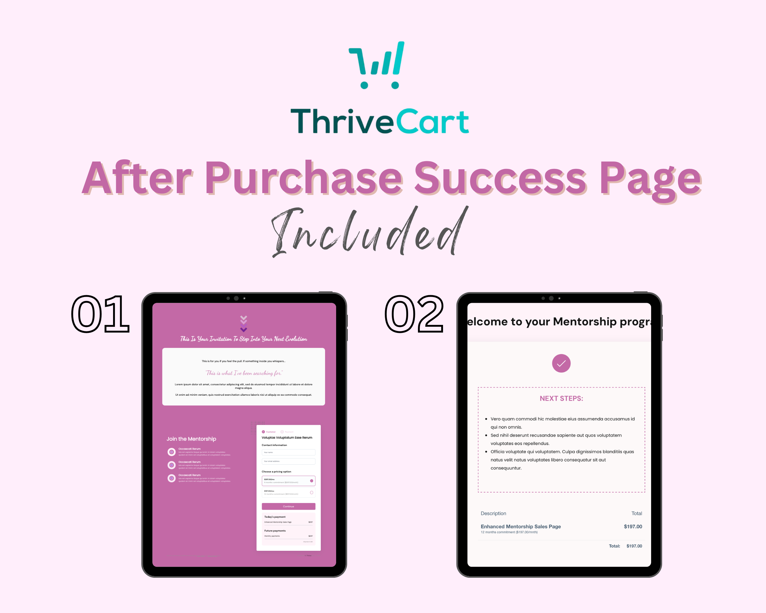 Mentorship Program Sales Page Template in ThriveCart
