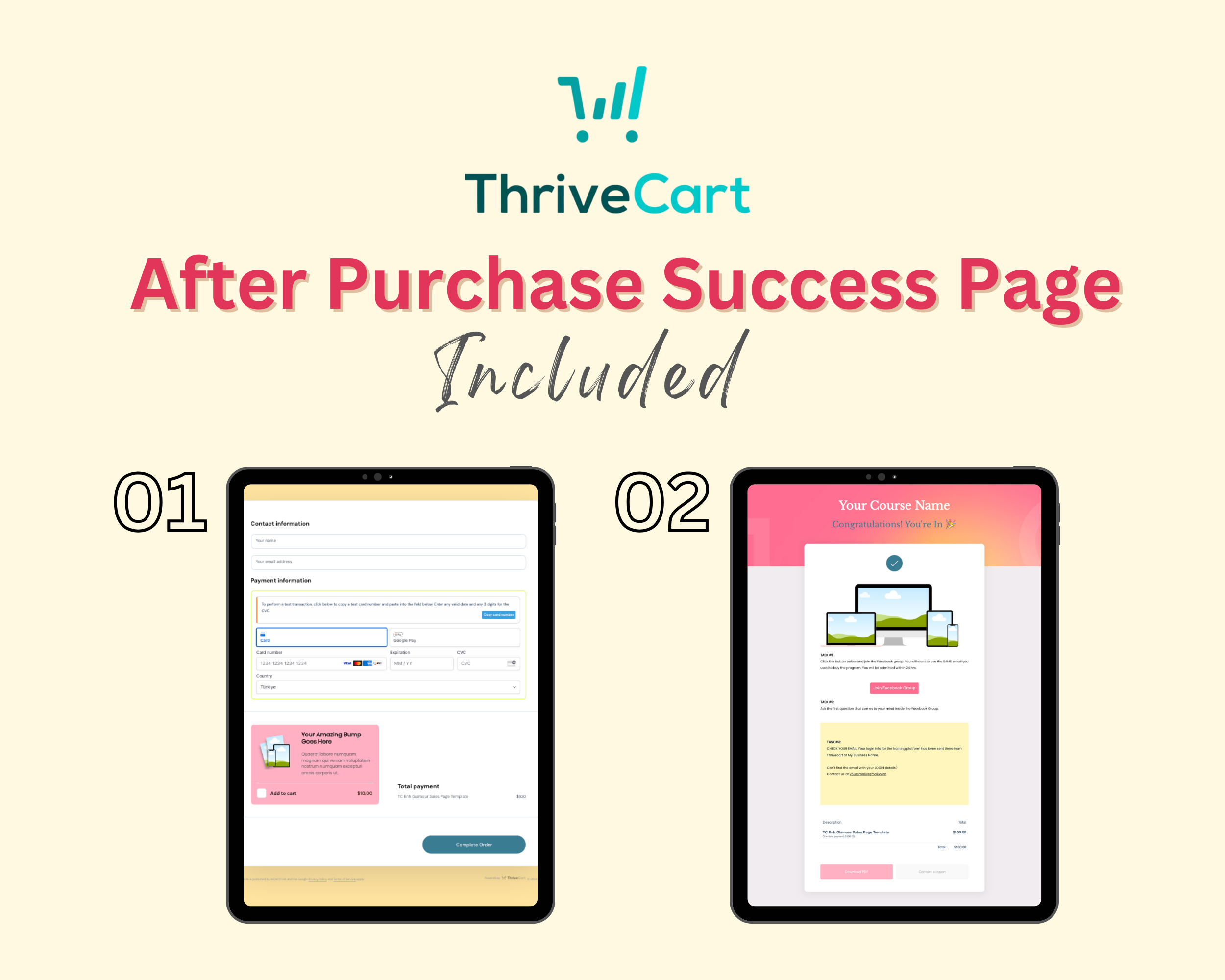 Glamour Sales Page Template in ThriveCart