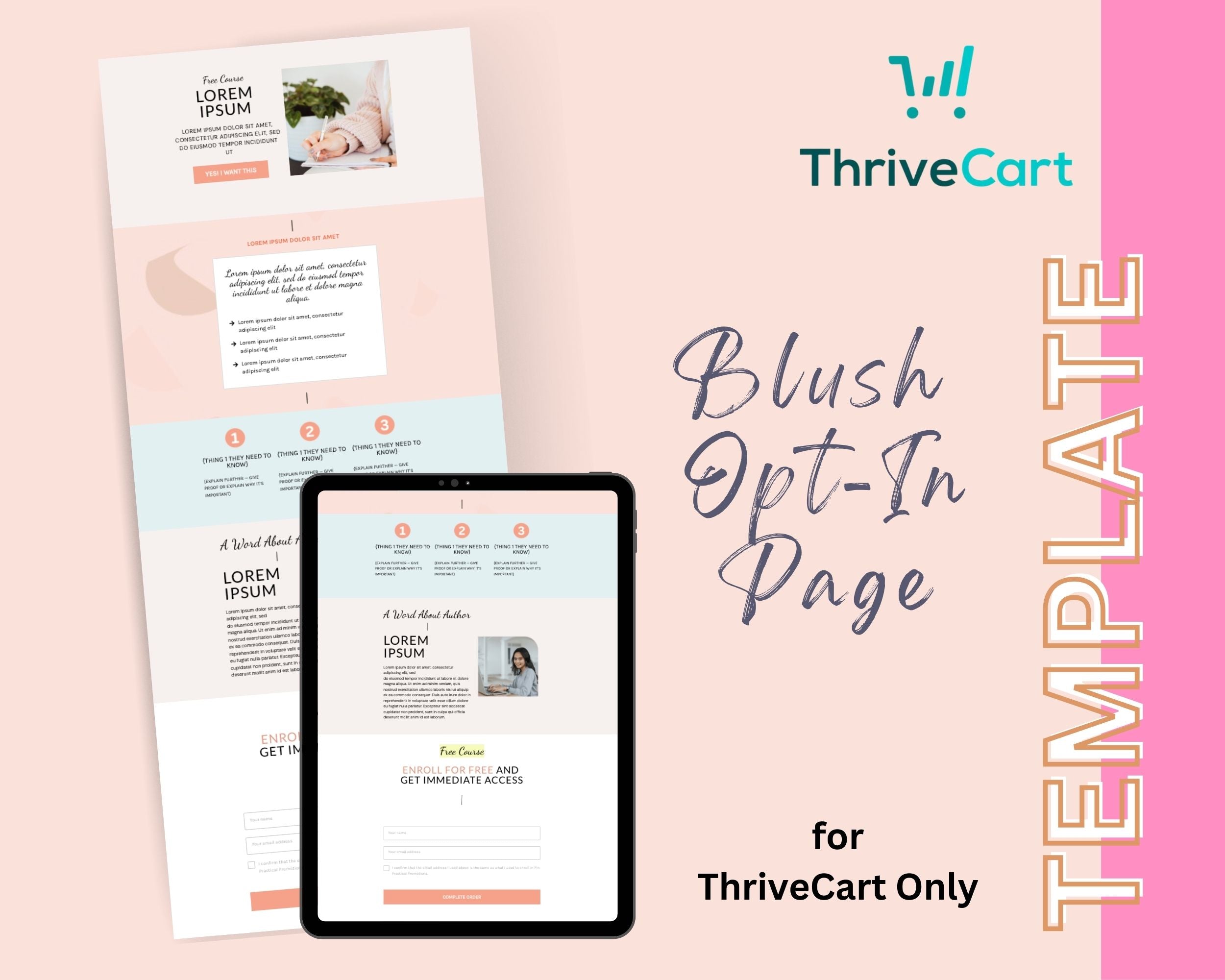 Blush ThriveCart Opt-In Page Template