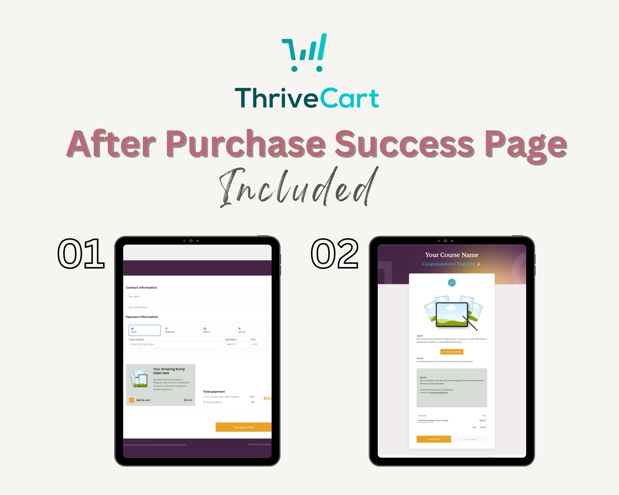 Vibrant Sales Page Template in ThriveCart