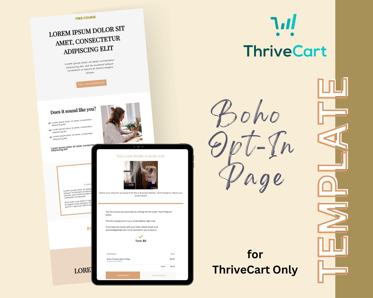 Boho ThriveCart Opt In Page Template