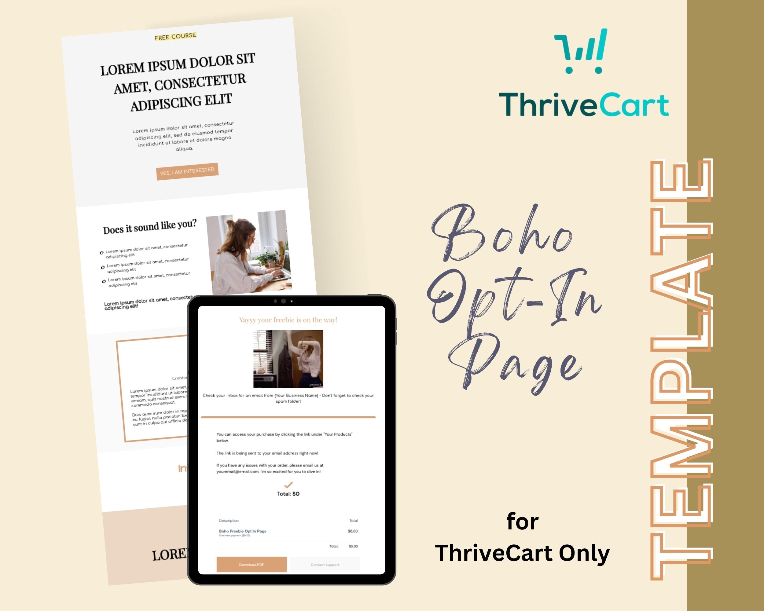 Boho ThriveCart Opt In Page Template