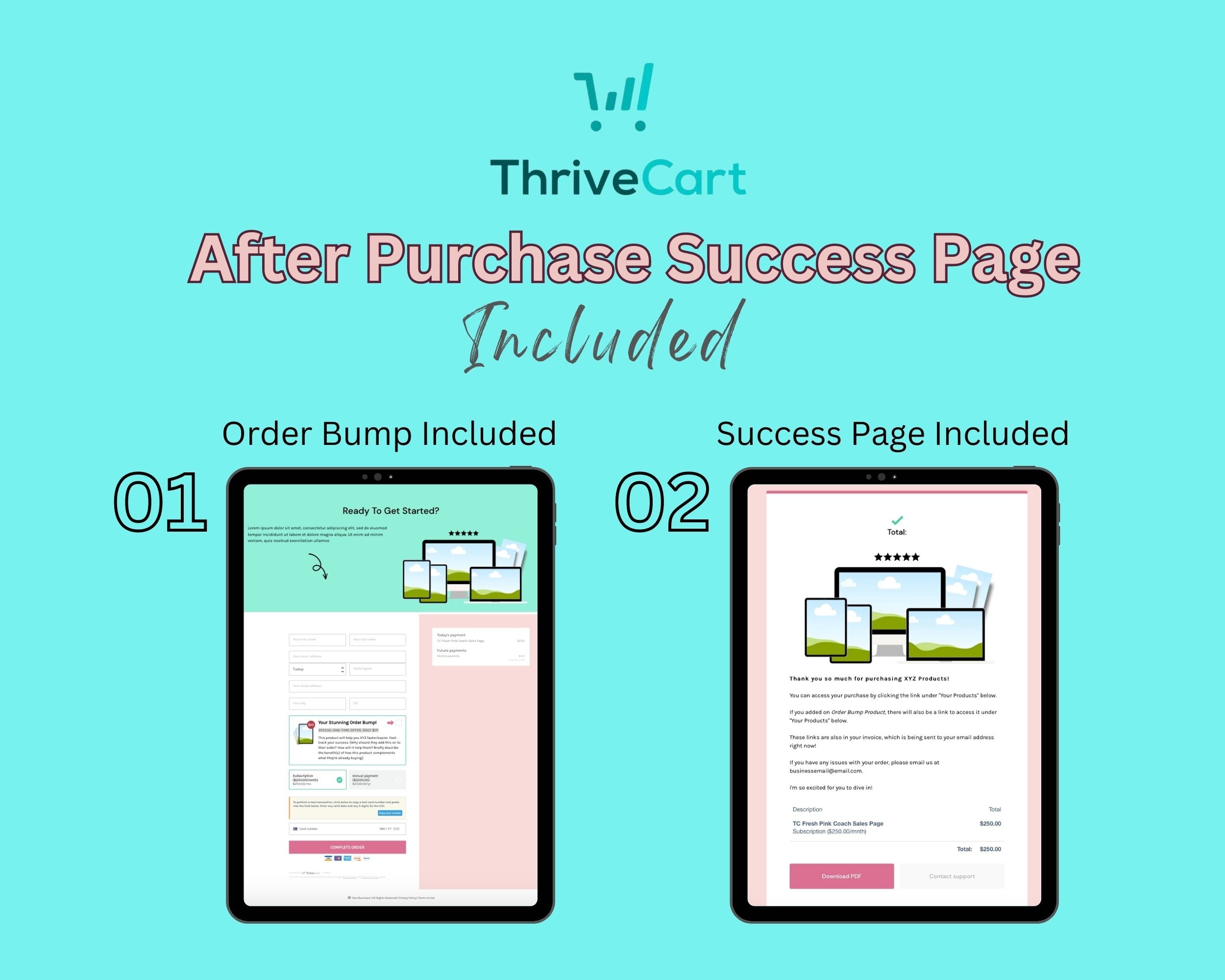 Fresh Pink Coaching Sales Page Template in Thrivecart