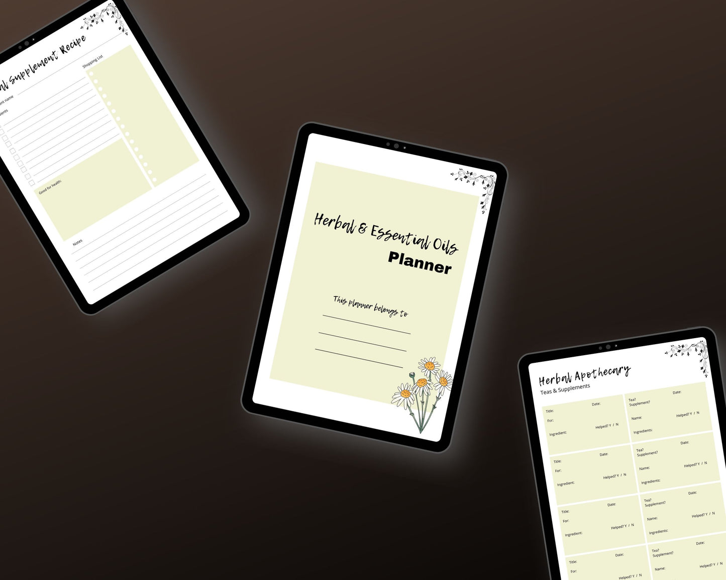 Herbs and Essential Oils Planner in Canva | Canva Template Pack | Herbs and Essential Oils Journal Template | Commercial Use