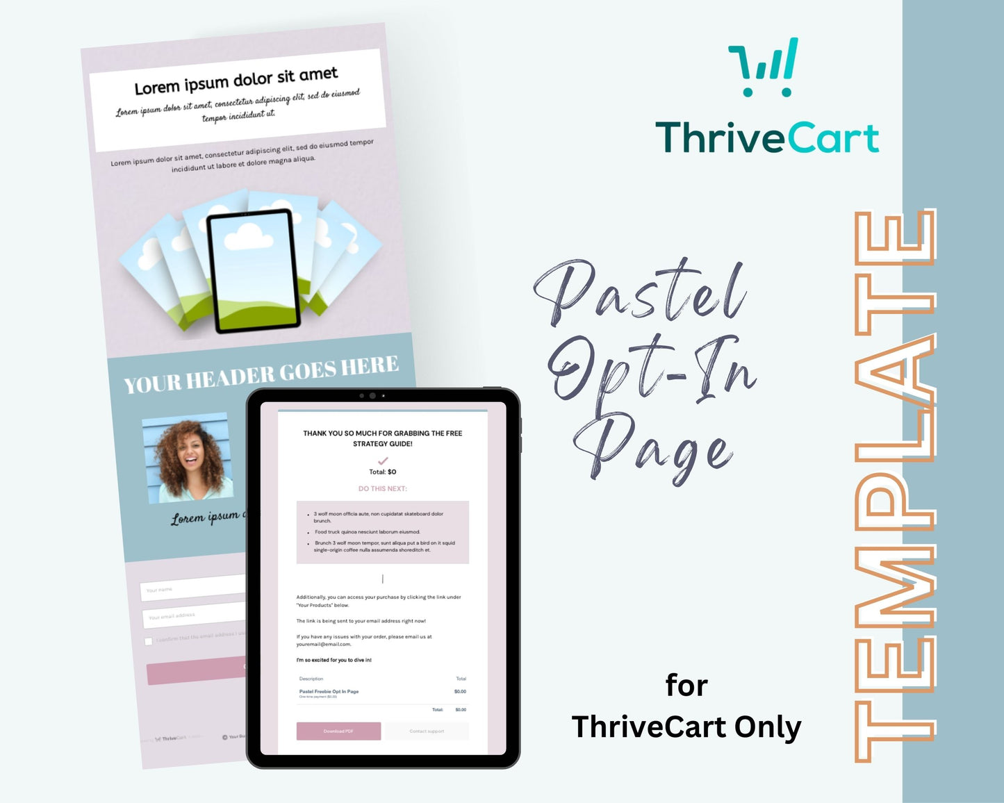 Pastel ThriveCart Opt-In Page Template