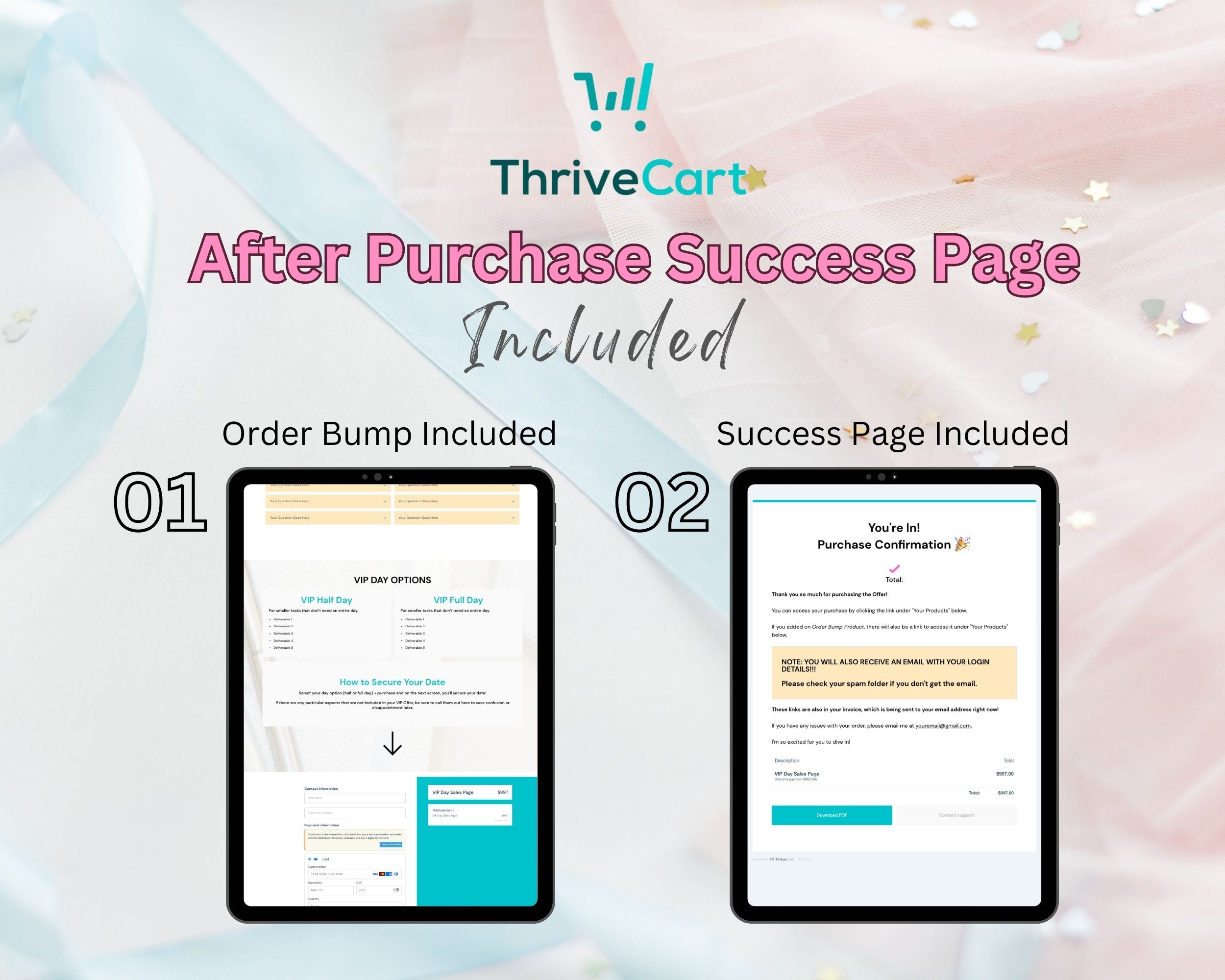 VIP Day Sales Page Template in ThriveCart