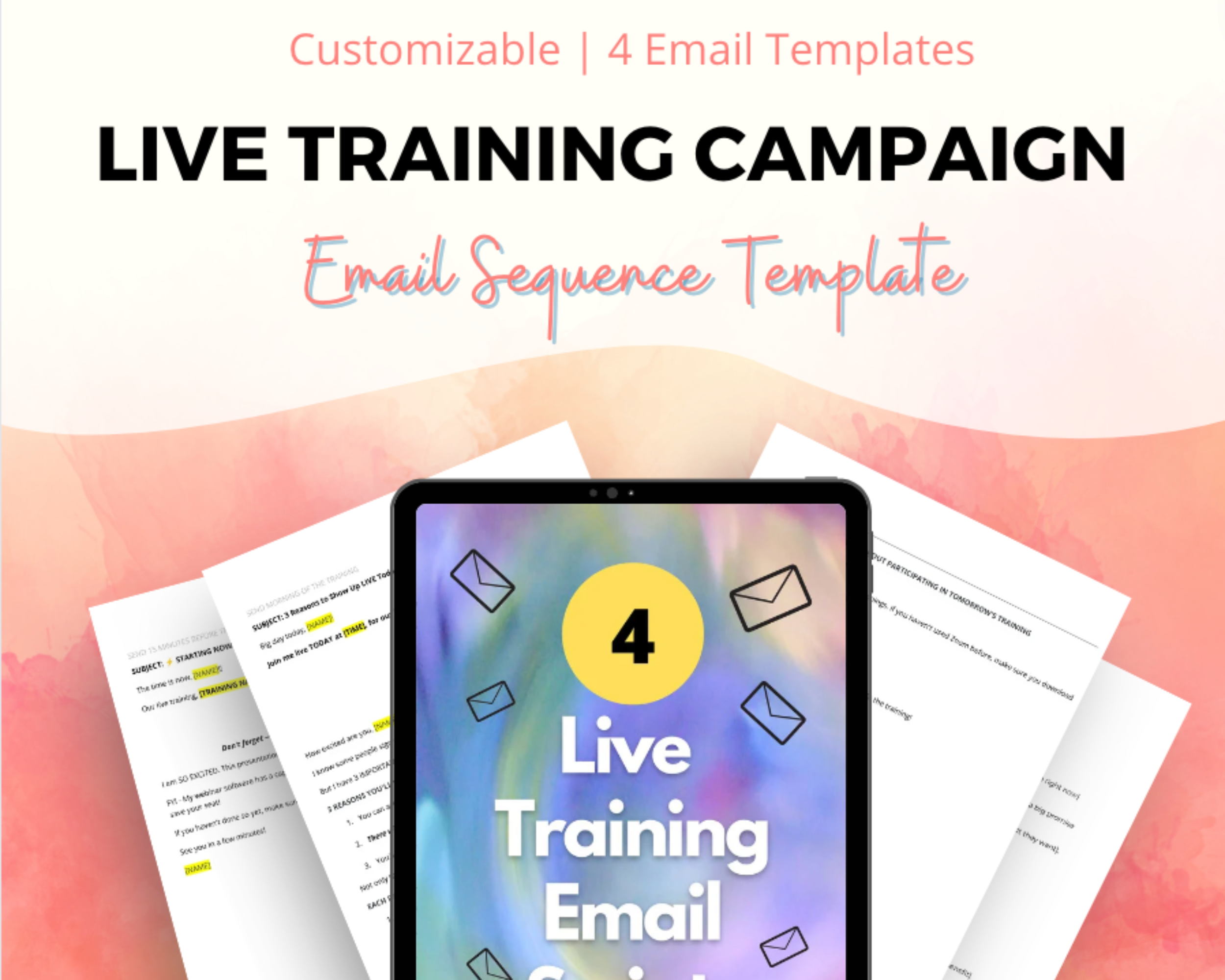 Live Training Email Sequence | Online Event Email Series | Fill-In-Black Template | Done for You Product