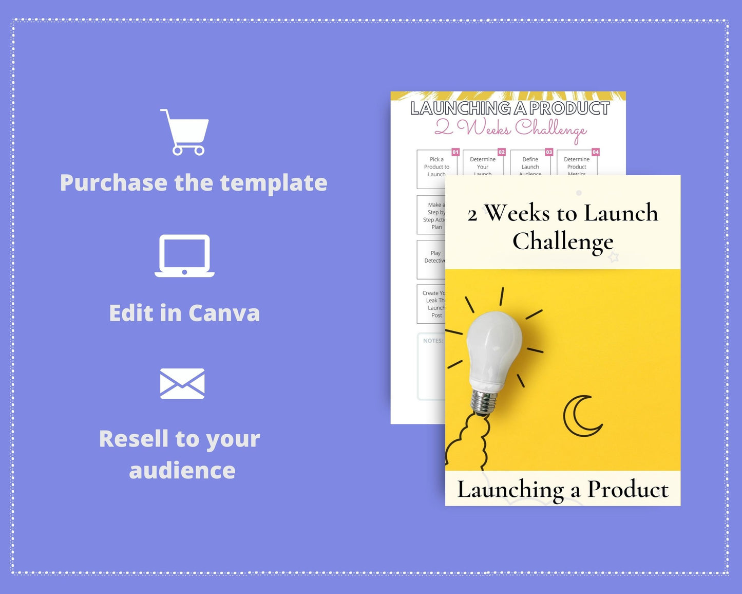 2 Weeks Launch a Product Challenge | Editable Canva Template A4 Size