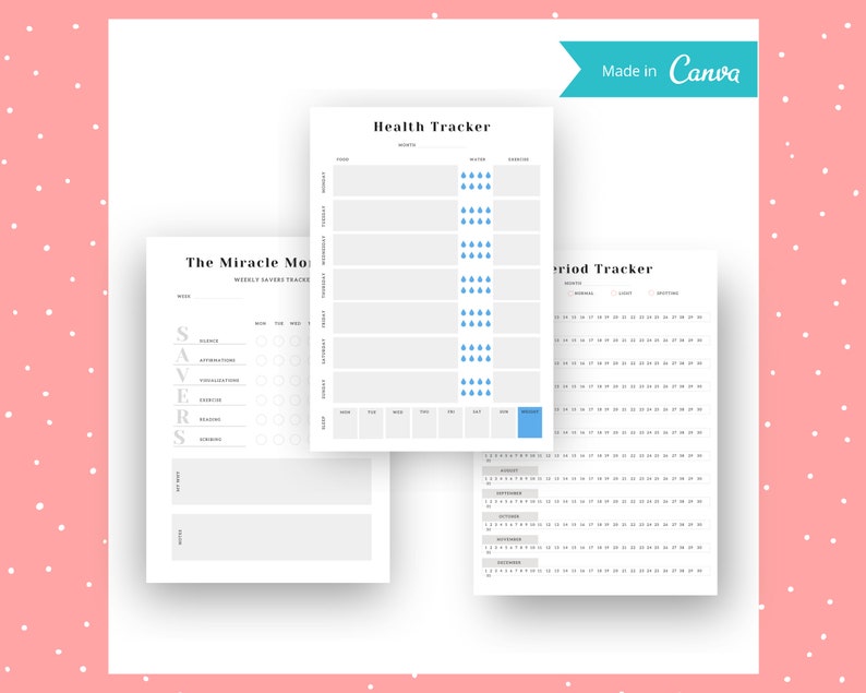 Coaching Trackers in CANVA | Life Coaching Tools | Sleep Tracker | Canva Habit Tracker | Mood Tracker | Mediation Tracker | Commercial Use