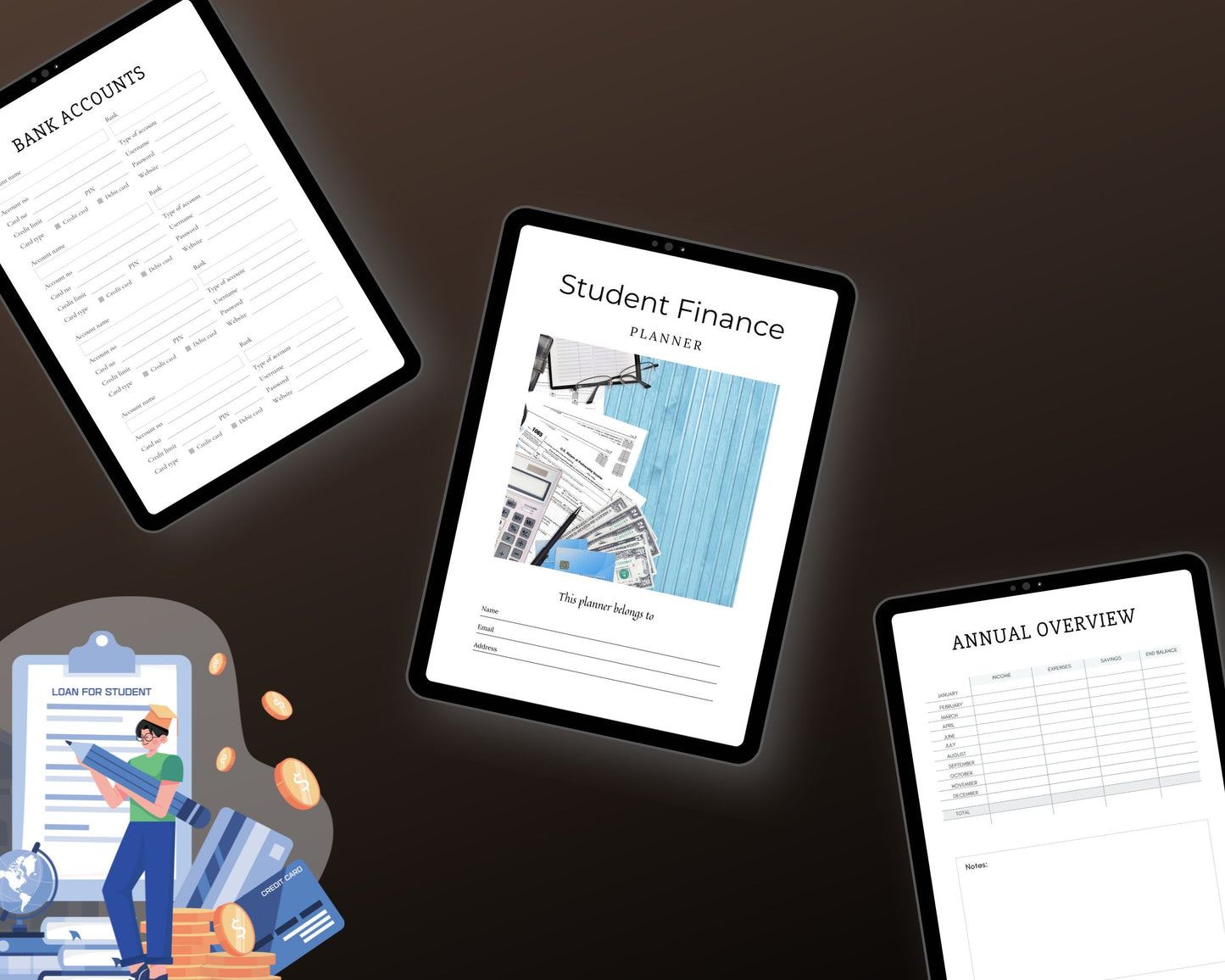 Editable Student Finance Planner in Canva | Commercial Use