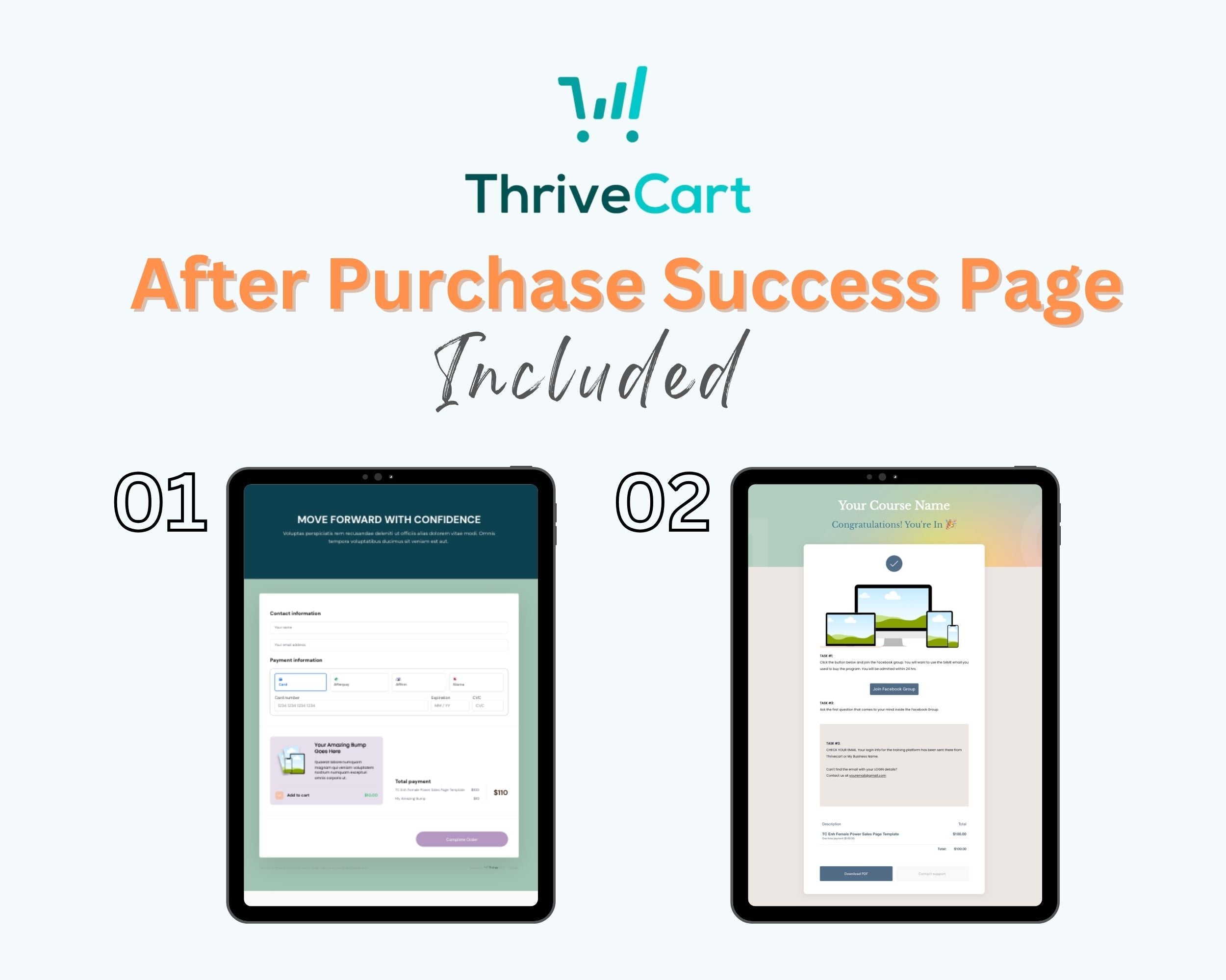 Female Power Sales Page Template in ThriveCart