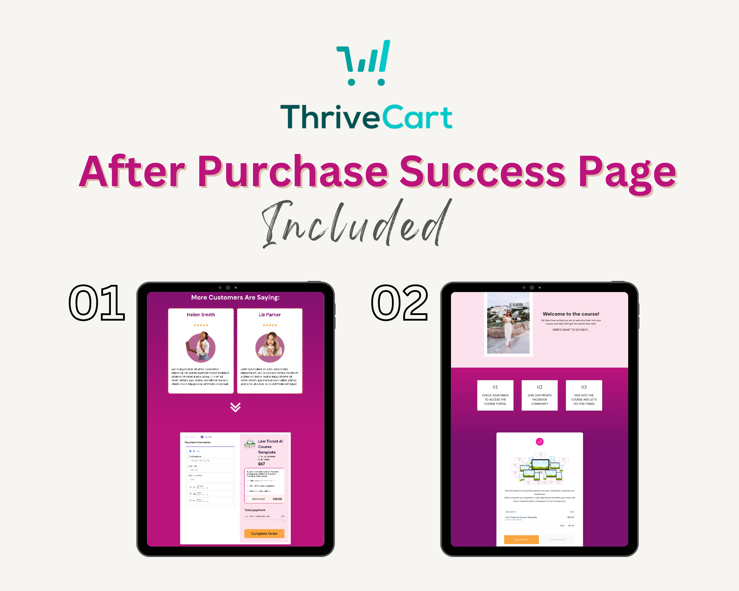 AI Course Sales Page Template in ThriveCart