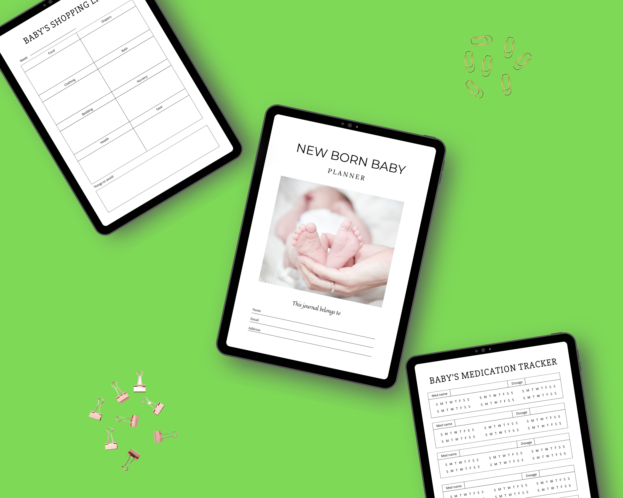 Editable New Born Baby Planner Templates in Canva | Commercial Use