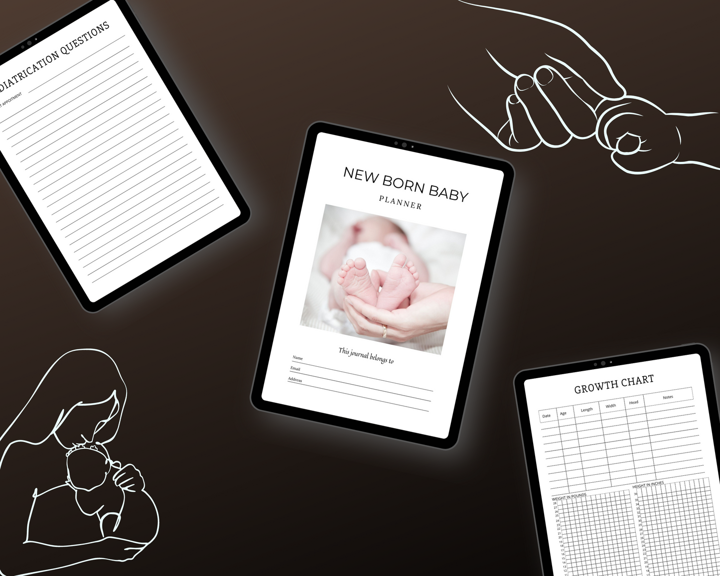 Editable New Born Baby Planner Templates in Canva | Commercial Use